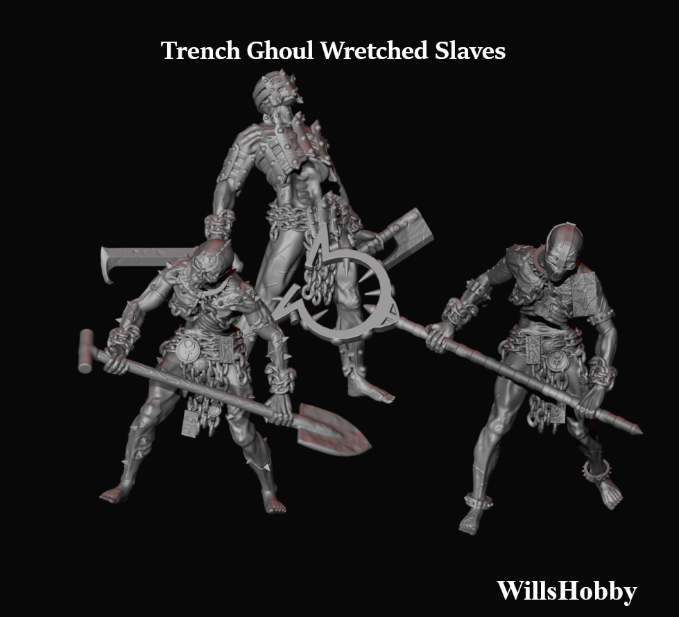 Trench Ghoul Wretched Slaves - Trench Crusade STL file for Wretched