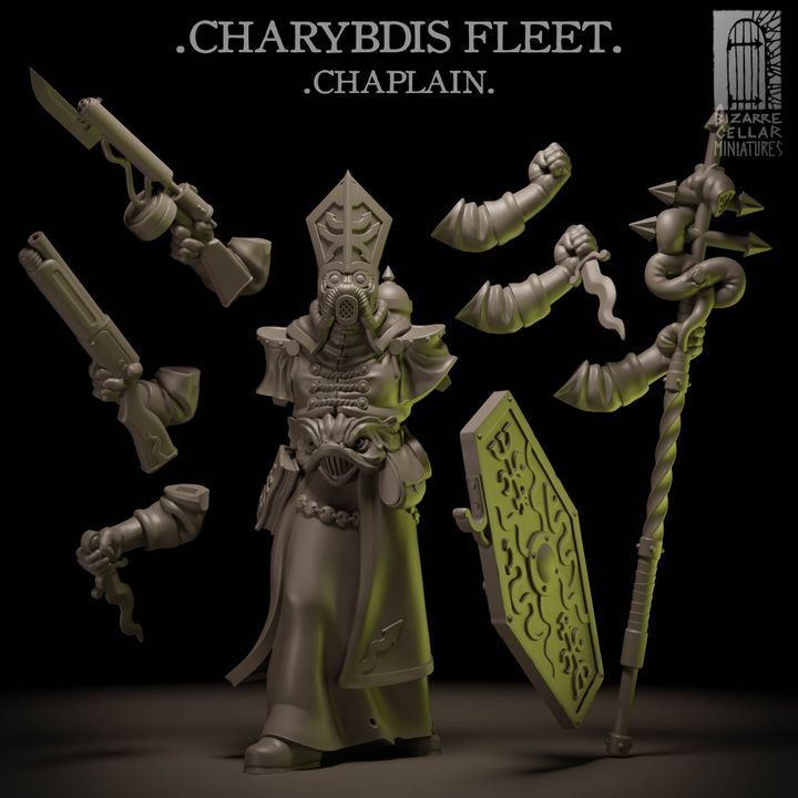 Charybdis Chaplain - Trench Crusade STL file for Heretic Priest