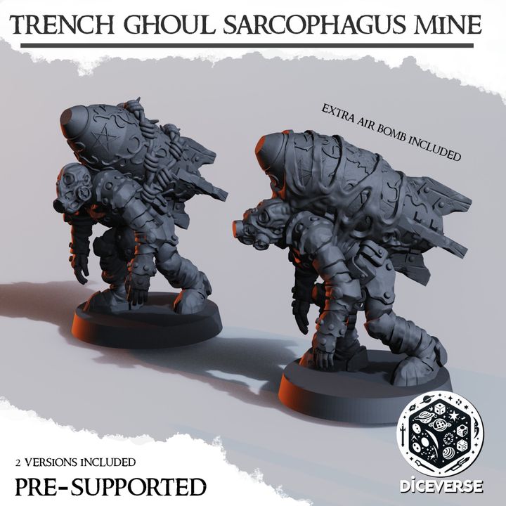 Trench Ghoul Sarcophagus Mine by Diceverse, is a proxy for Heretic Trooper, in Heretic Legion.