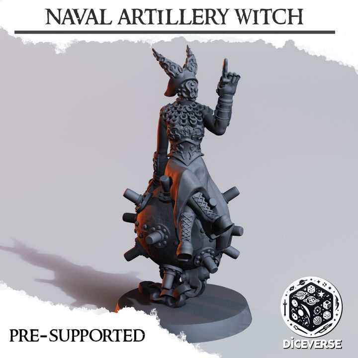 Naval Artillery Witch - Trench Crusade STL file for Artillery Witch