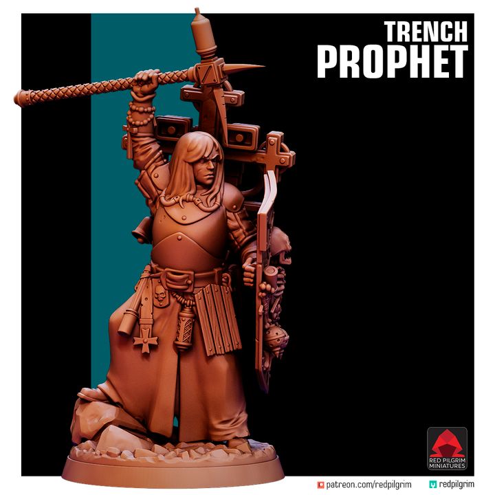 Trench Prophet - Trench Crusade STL file for War Prophet