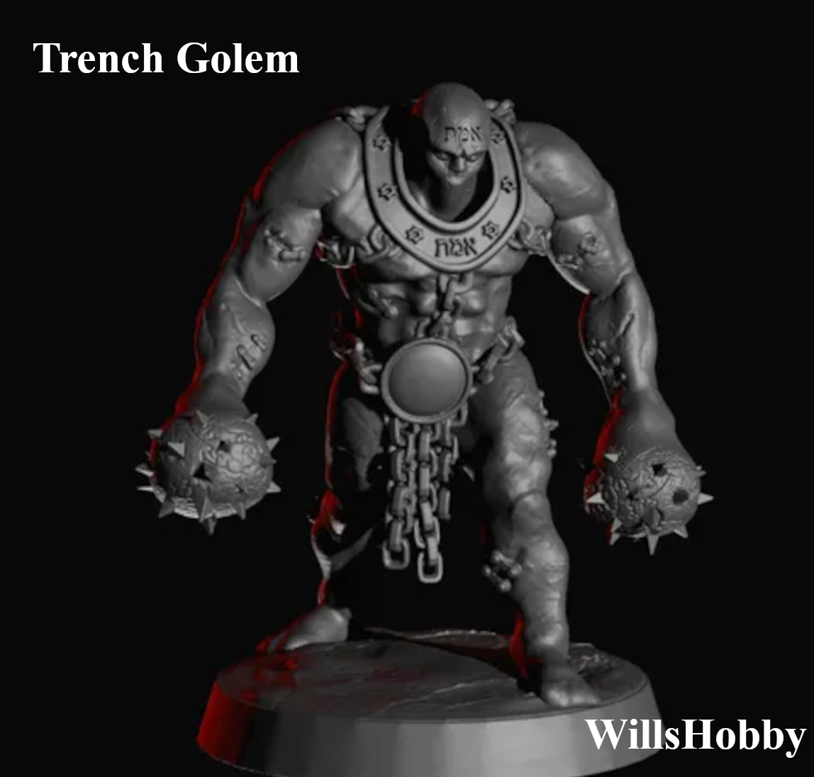 Trench Golem (multipart) - Trench Crusade STL file for Takwin Homunculus