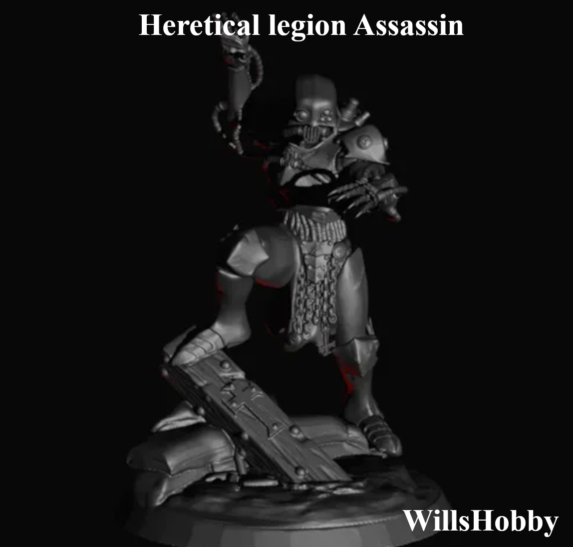 Trench Commando Heretical legion Assassin by Wills Hobby, is a proxy for Death Commando, in Heretic Legion.
