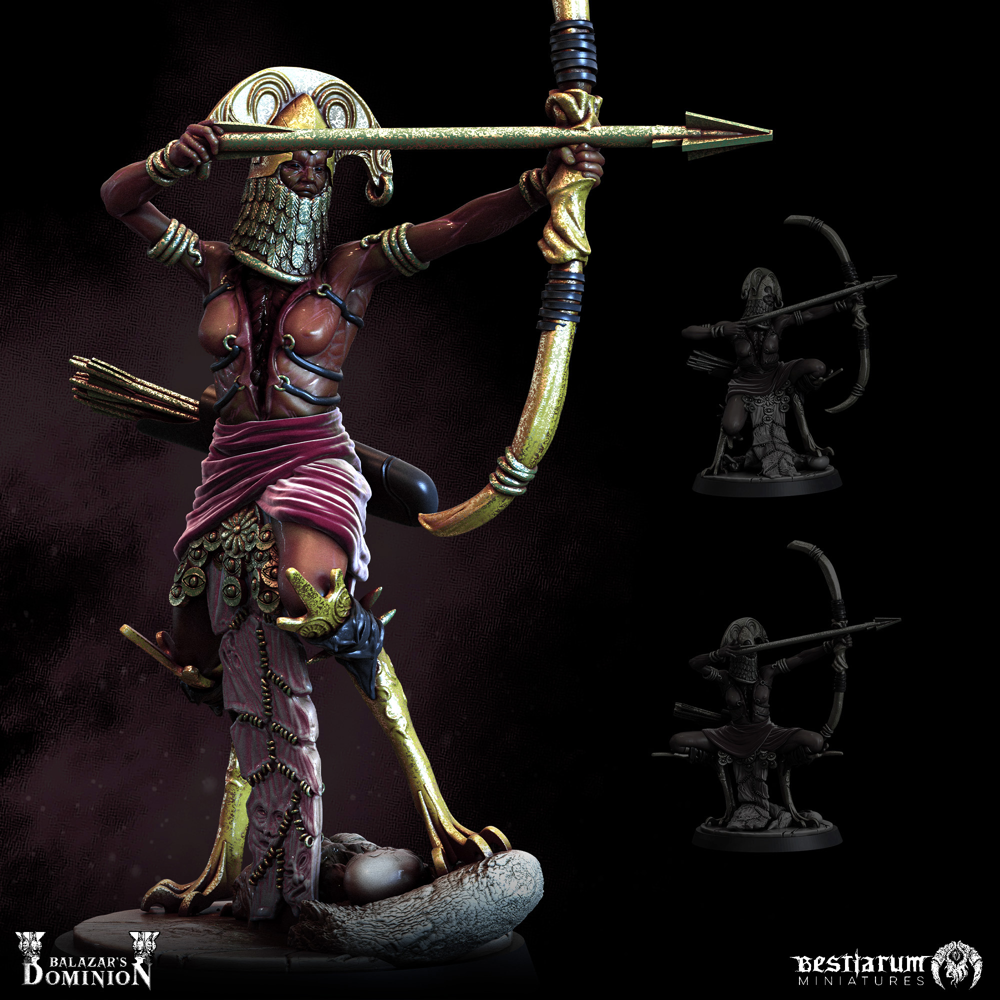 Balazar's Dominion | Chaos Warrior by Bestiarum Miniatures, is a proxy for Hunter of the Left Hand Path, in Court of the Seven Headed Serpent.