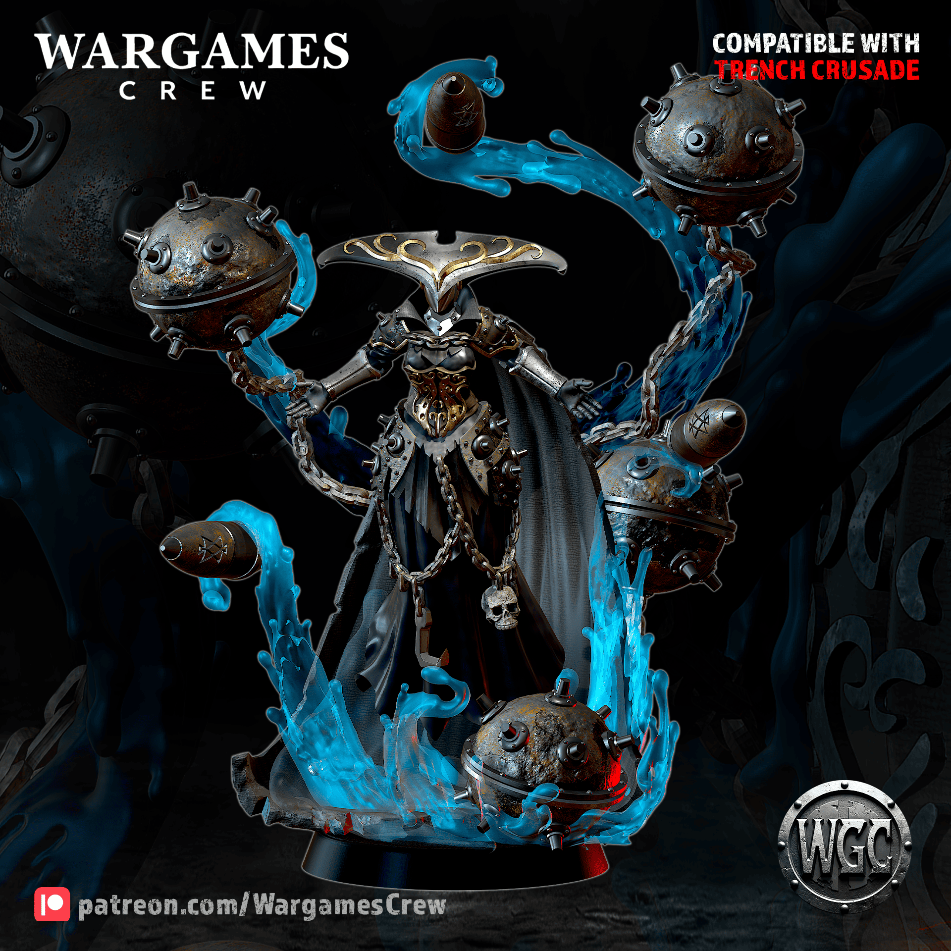 Blackwater Bomb-Witch - Trench Crusade STL file for Artillery Witch, Artillery Witch of Mammon