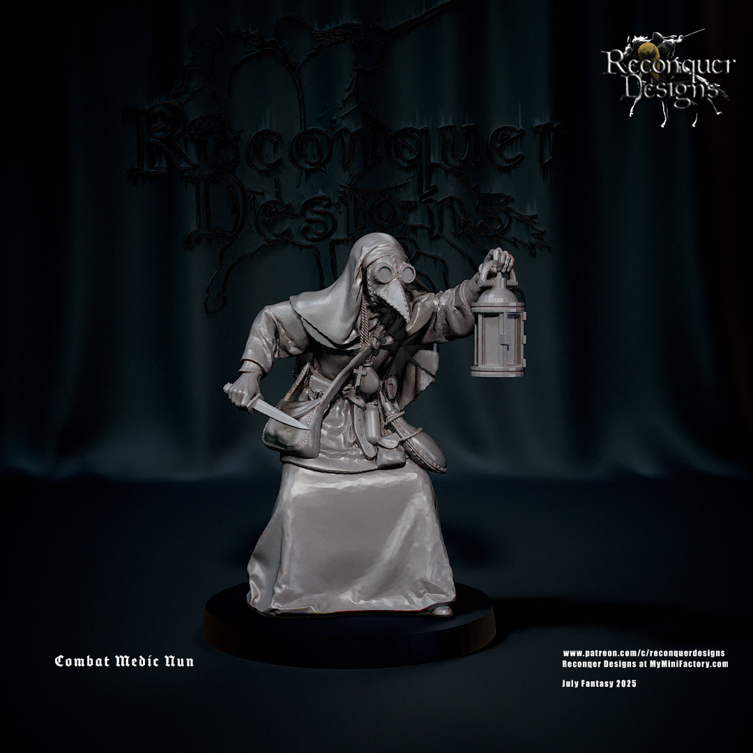 Combat Medic Nun - Trench Crusade STL file for Combat Medic