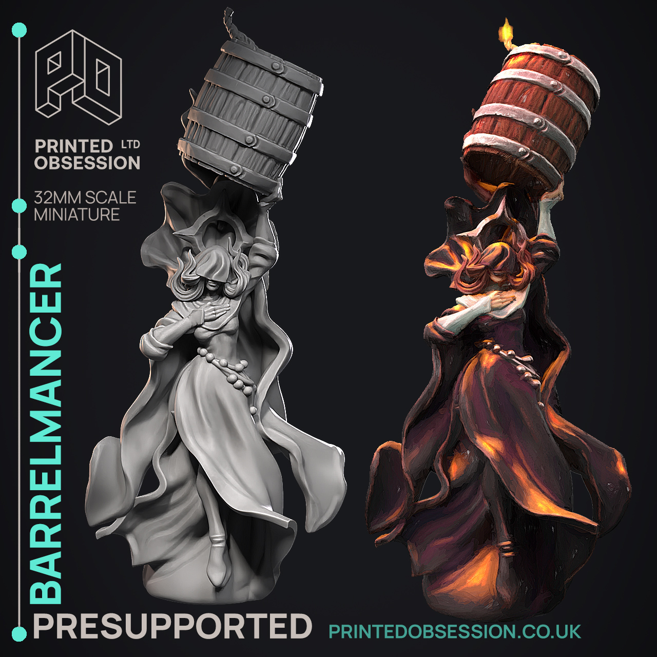 Barrelmancer - Trench Crusade STL file for Artillery Witch