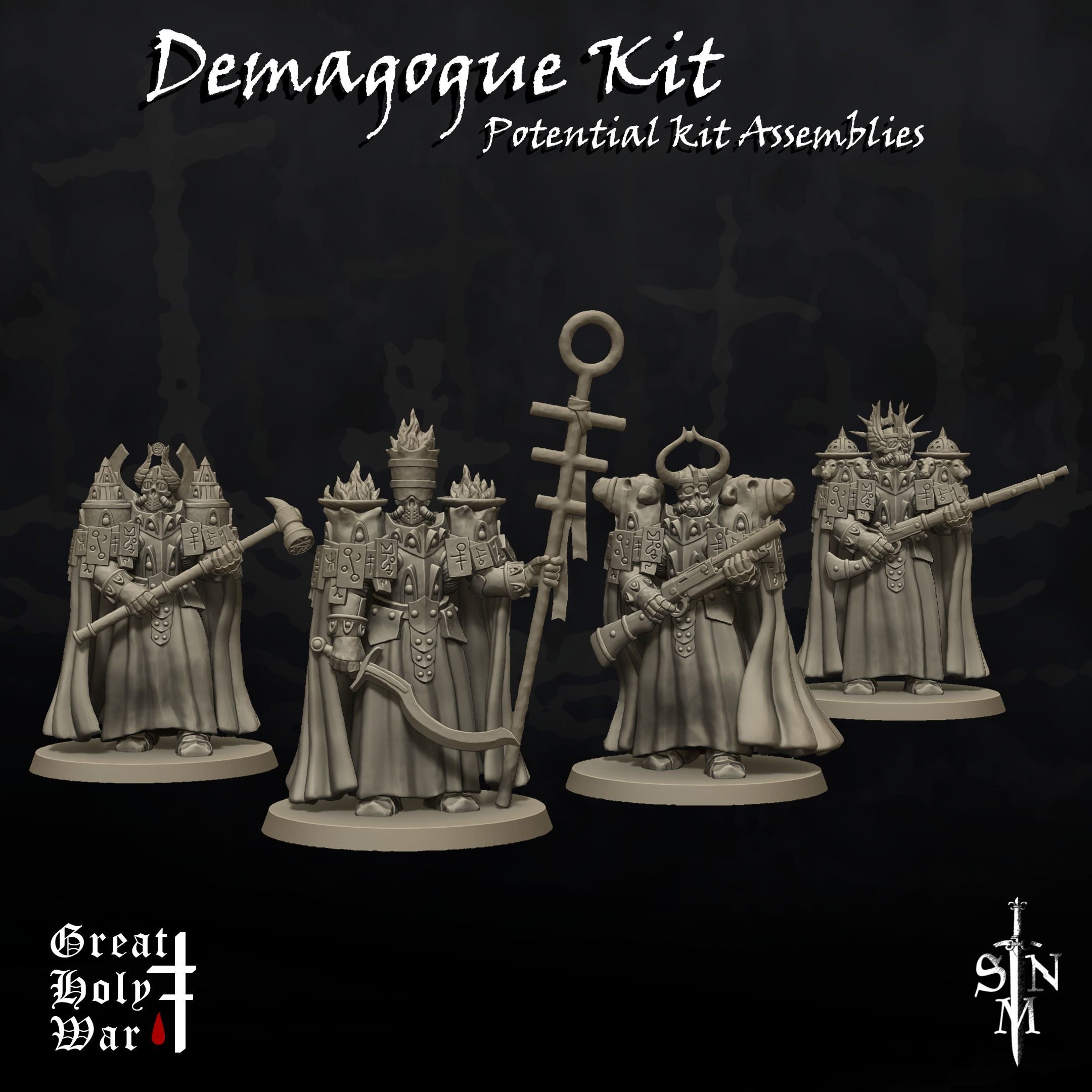Great Holy War: Demagogue Kit - Trench Crusade STL file for Anointed Heavy Infantry