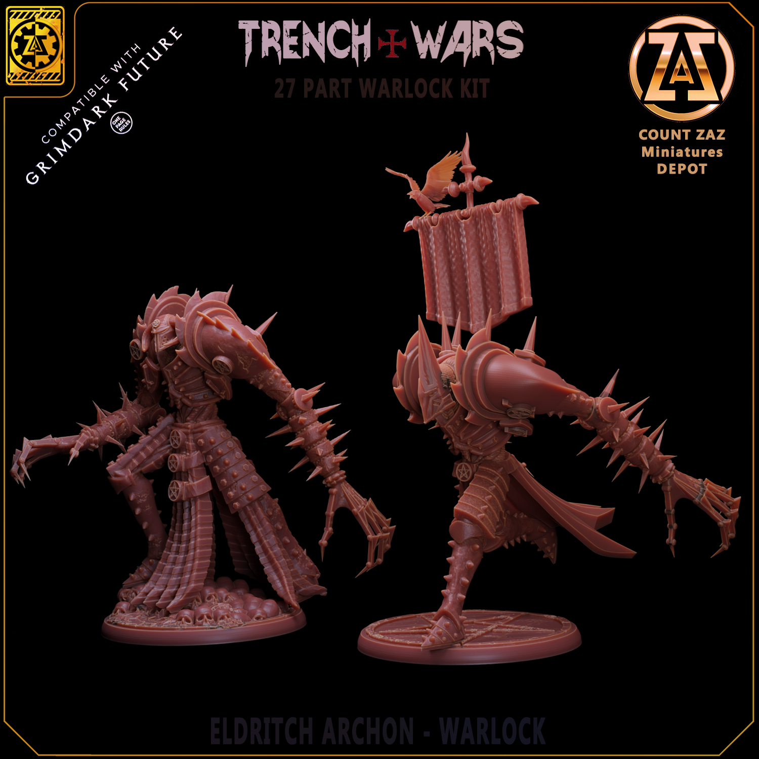 The Eldritch Archon - Trench Crusade STL file for Goetic Warlock