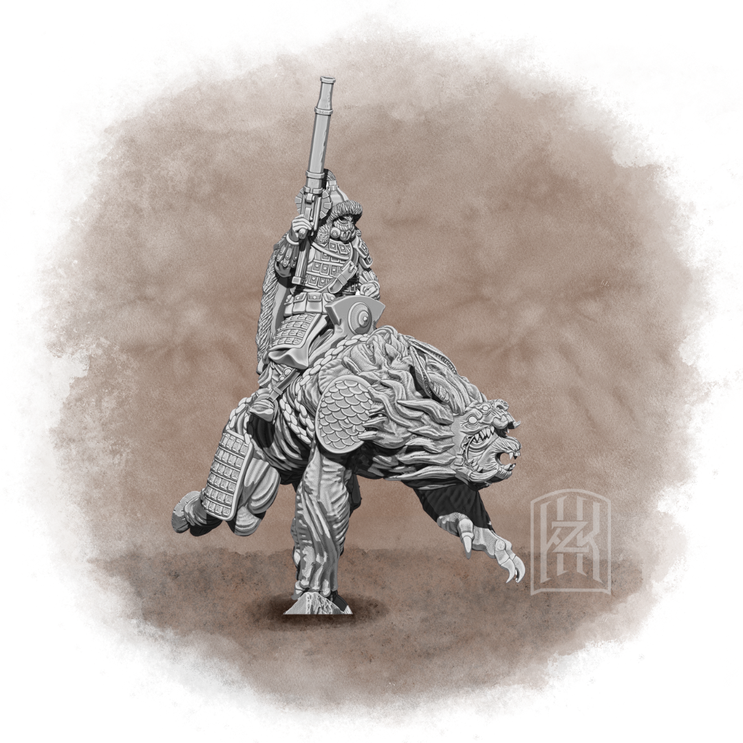 The Qarīn-Kumun - Machinegun Keshikten by KZKMinis, is a proxy for Trench Crusade models, in Trench Crusade factions.