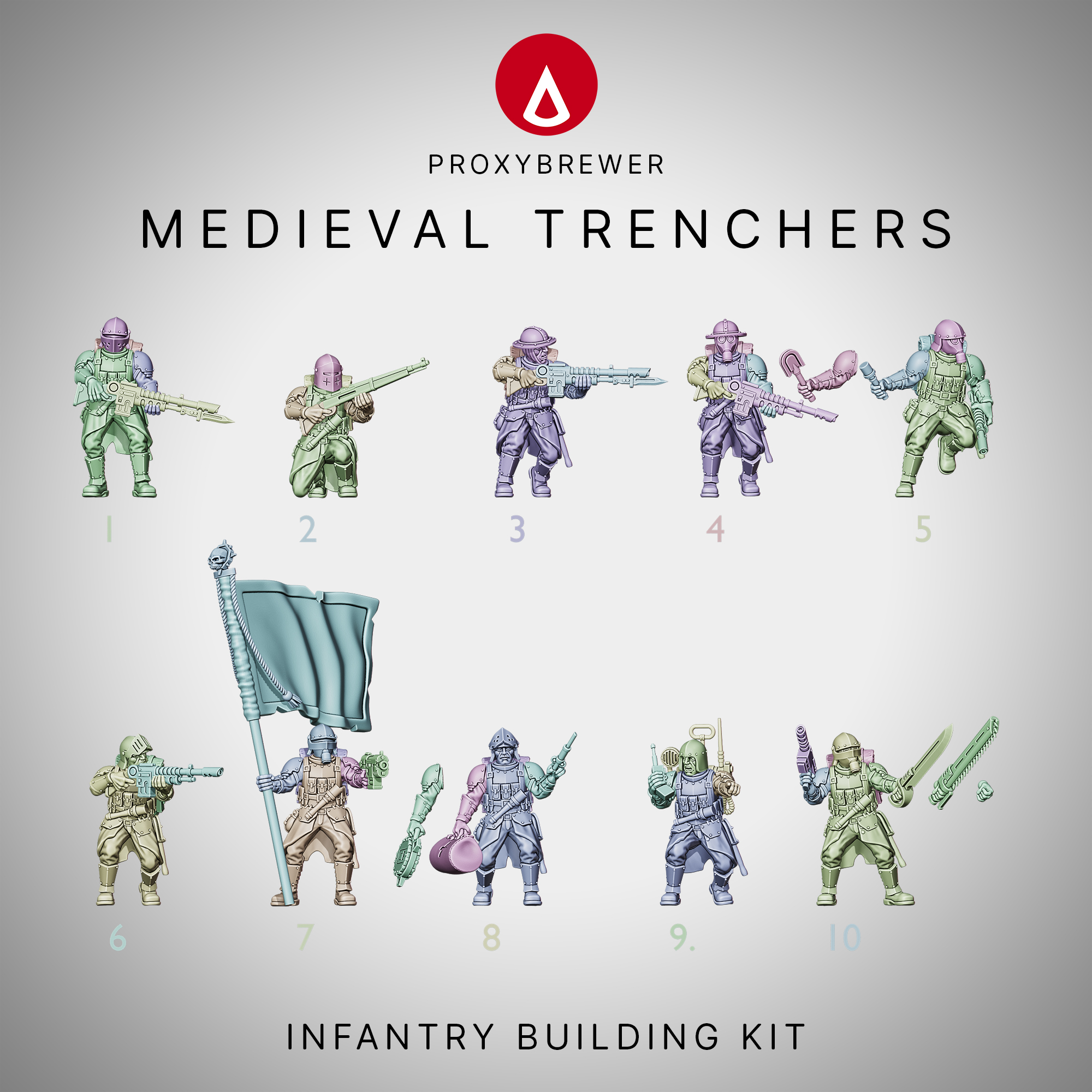 Medieval Trenchers - Trench Crusade STL file - Image 2