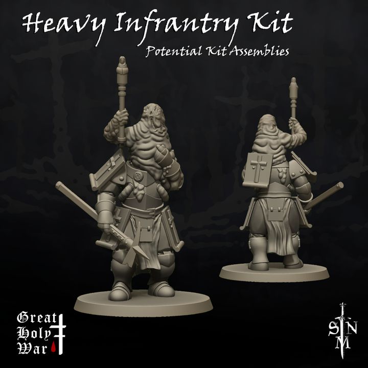 Great Holy War: Heavy Infantry Kit - Trench Crusade STL file - Image 2