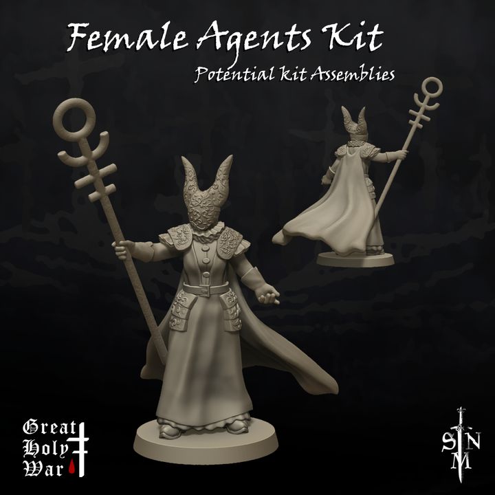 Great Holy War: Female Agents Kit - Trench Crusade STL file - Image 2