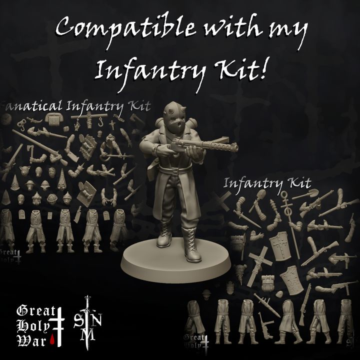 Great Holy War: Fanatical Infantry Kit - Trench Crusade STL file - Image 2