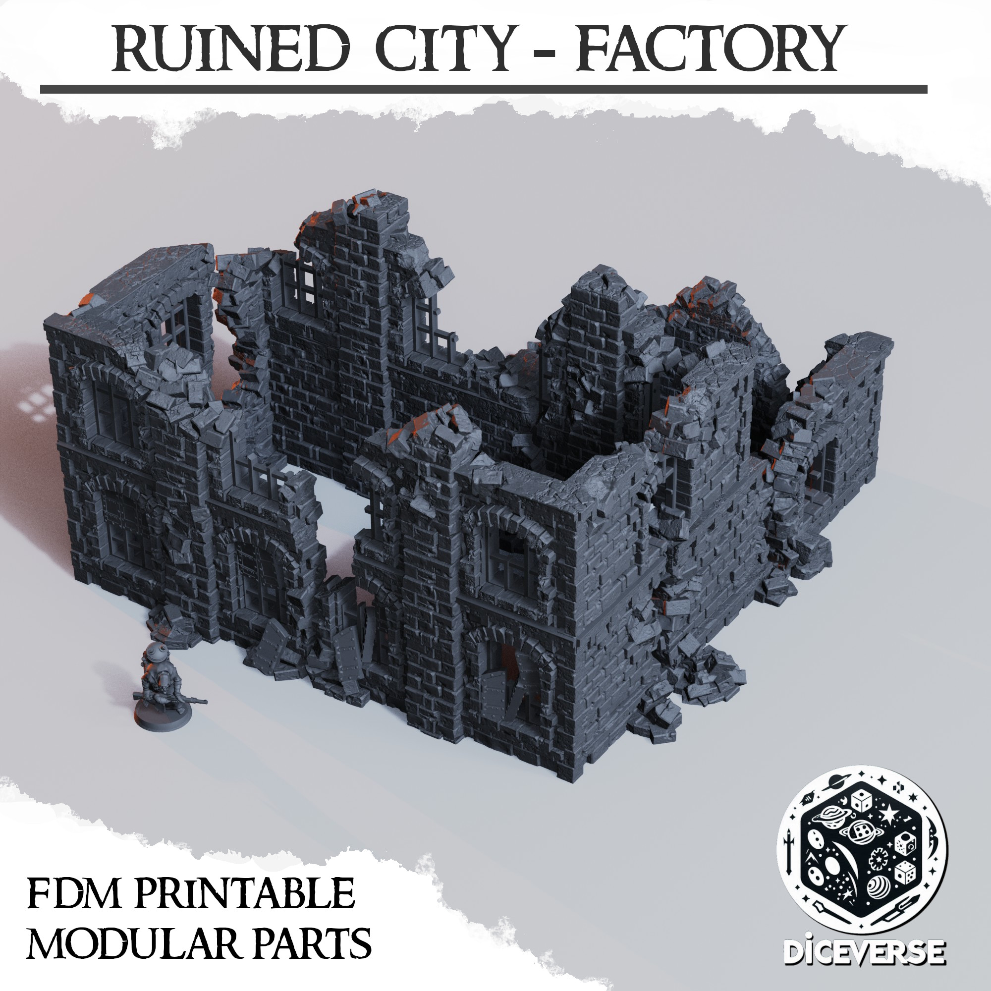 Ruined City - Factory by Diceverse - Trench Crusade Terrain
