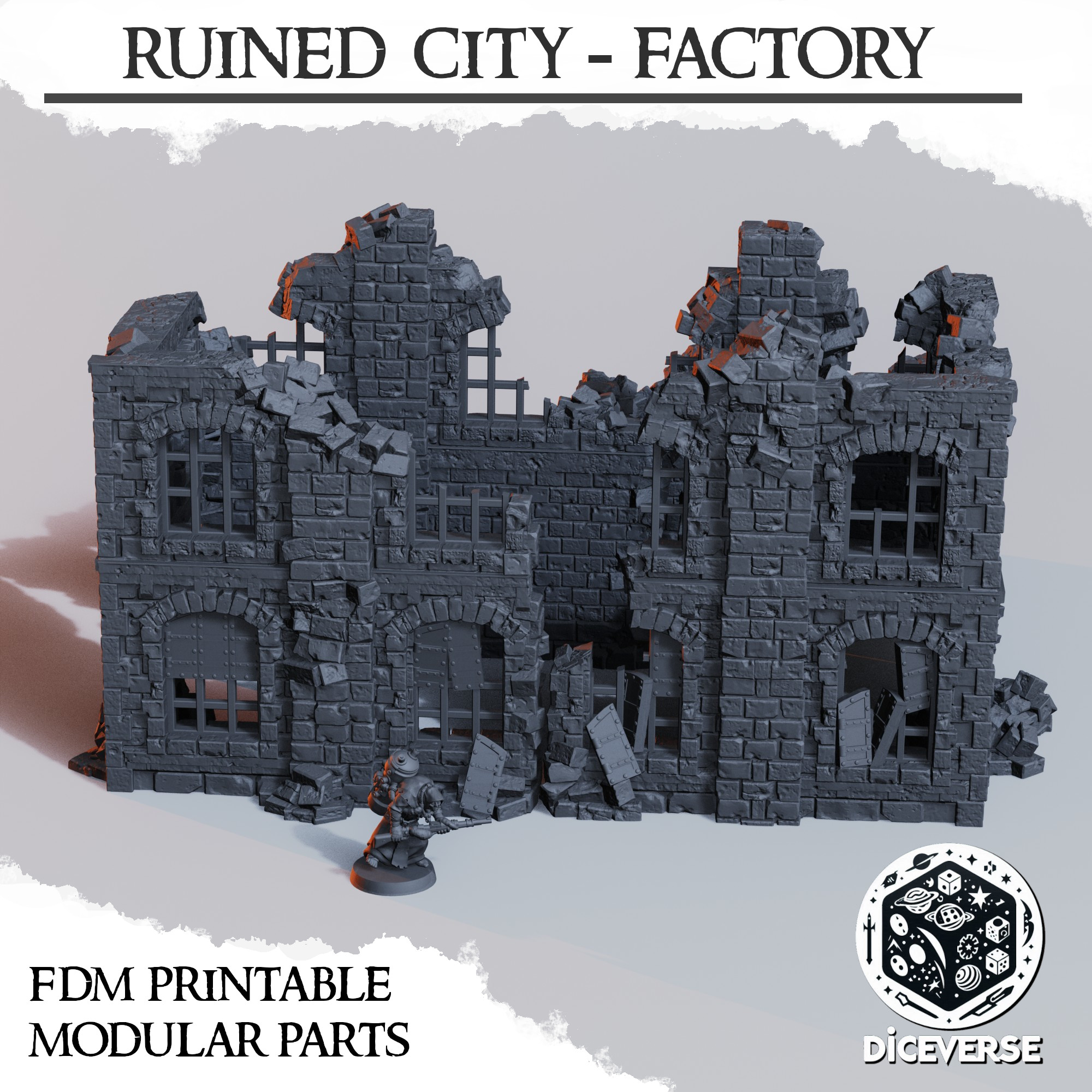 Ruined City - Factory by Diceverse - WargamingTerrain, cityruinsterrain, ruinedcity, ruinsterrain, trenchcrusaderuins, trenchcrusadeterrain, trenchruinsterrain, trenchterrain, wargaming, wargamingruins - Image 4