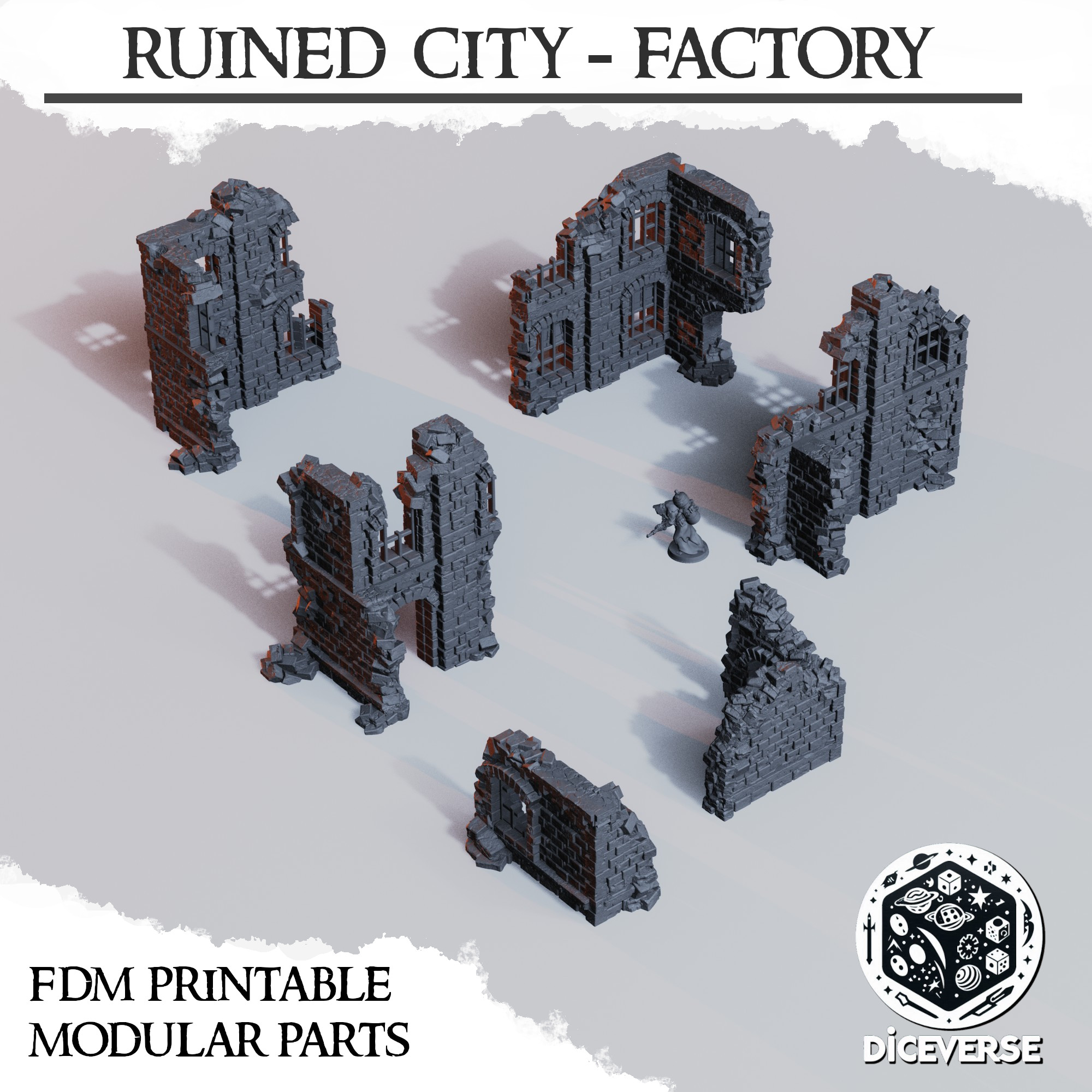 Ruined City - Factory by Diceverse - WargamingTerrain, cityruinsterrain, ruinedcity, ruinsterrain, trenchcrusaderuins, trenchcrusadeterrain, trenchruinsterrain, trenchterrain, wargaming, wargamingruins - Image 5