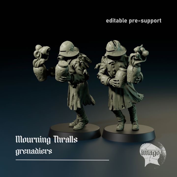 Mourning Thralls grenadiers - Trench Crusade STL file for Corpse Guard