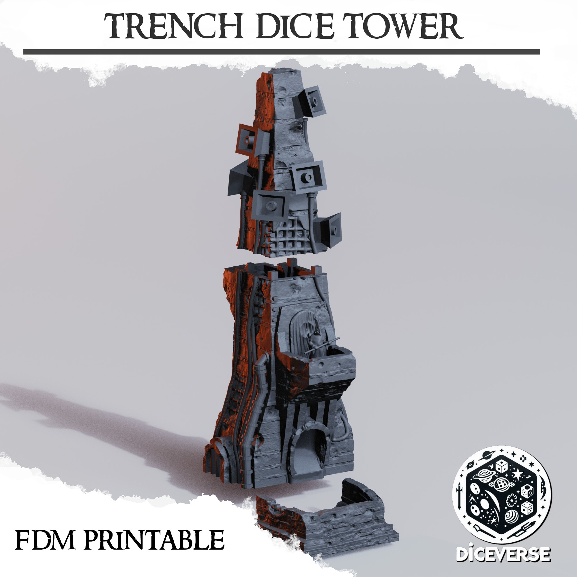 Trench Dice Tower - 3 Month Loyalty Reward by Diceverse - Dicetower, DiceverseTerrain, Skirmish, trenchcrusadedicetower, trenchcrusadeterrain, trenchdicetower, trenchterrain, trenchtower, trenchwarfare, wargaming - Image 3