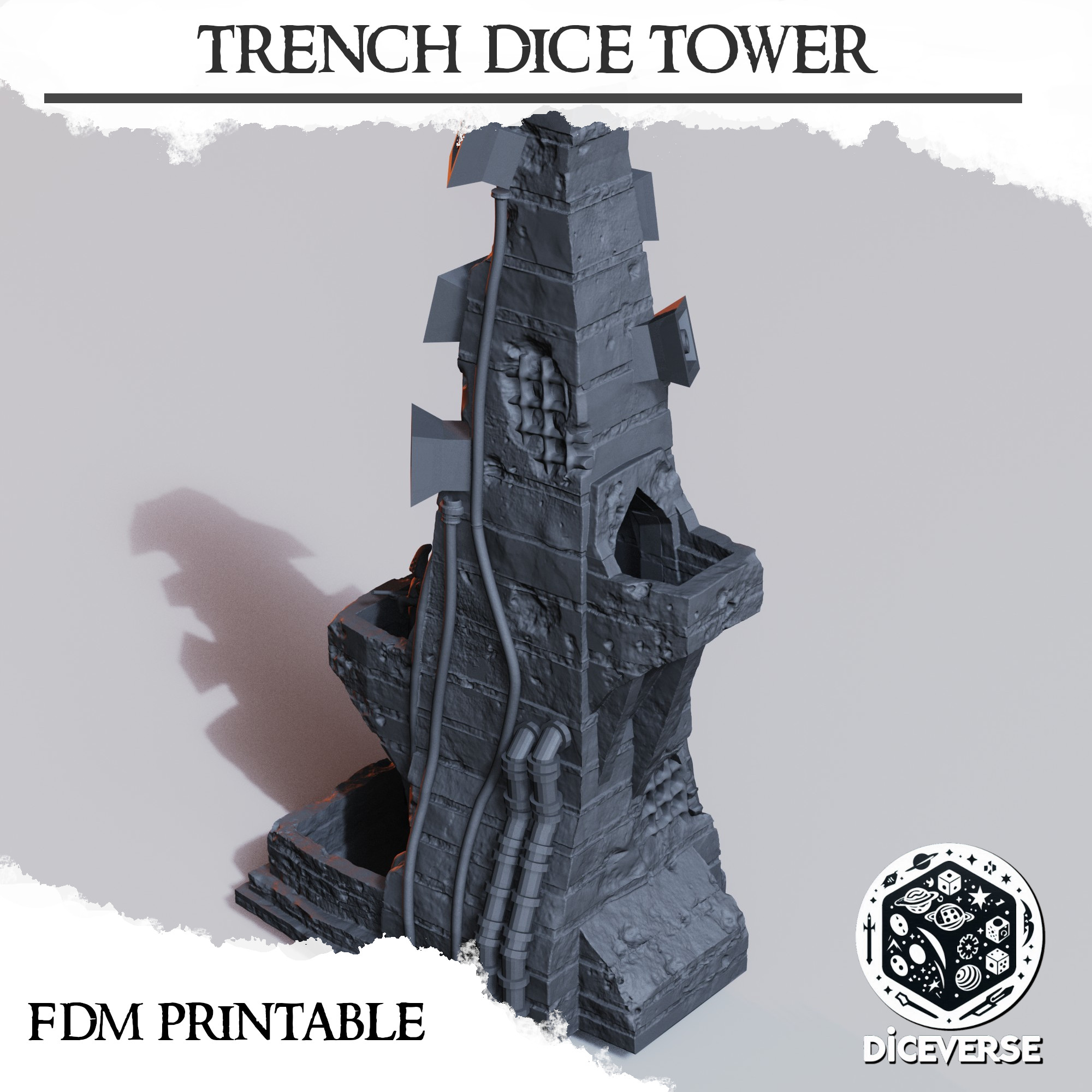 Trench Dice Tower - 3 Month Loyalty Reward by Diceverse - Dicetower, DiceverseTerrain, Skirmish, trenchcrusadedicetower, trenchcrusadeterrain, trenchdicetower, trenchterrain, trenchtower, trenchwarfare, wargaming - Image 2