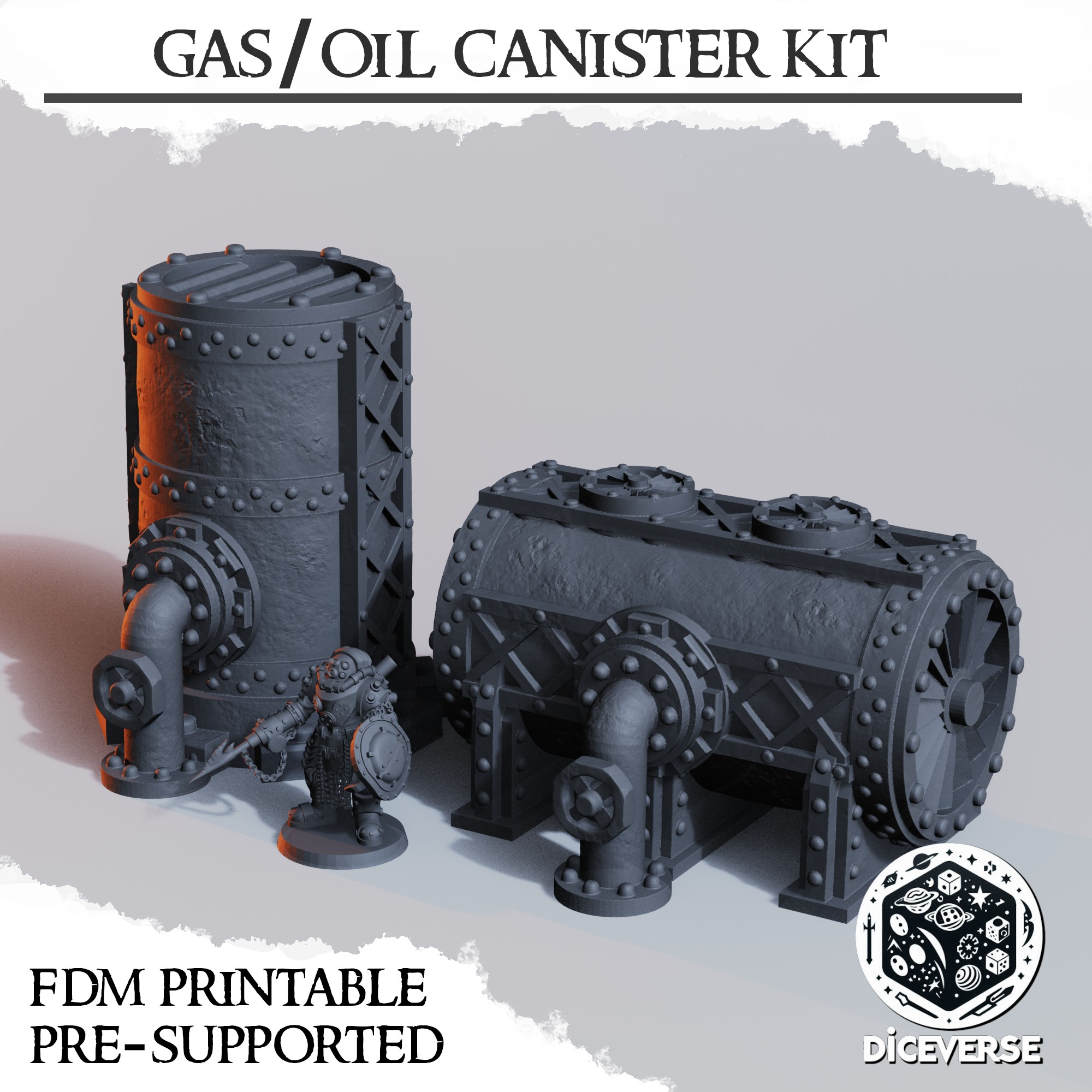 Gas / Oil Canister Kit by Diceverse - Trench Crusade Terrain