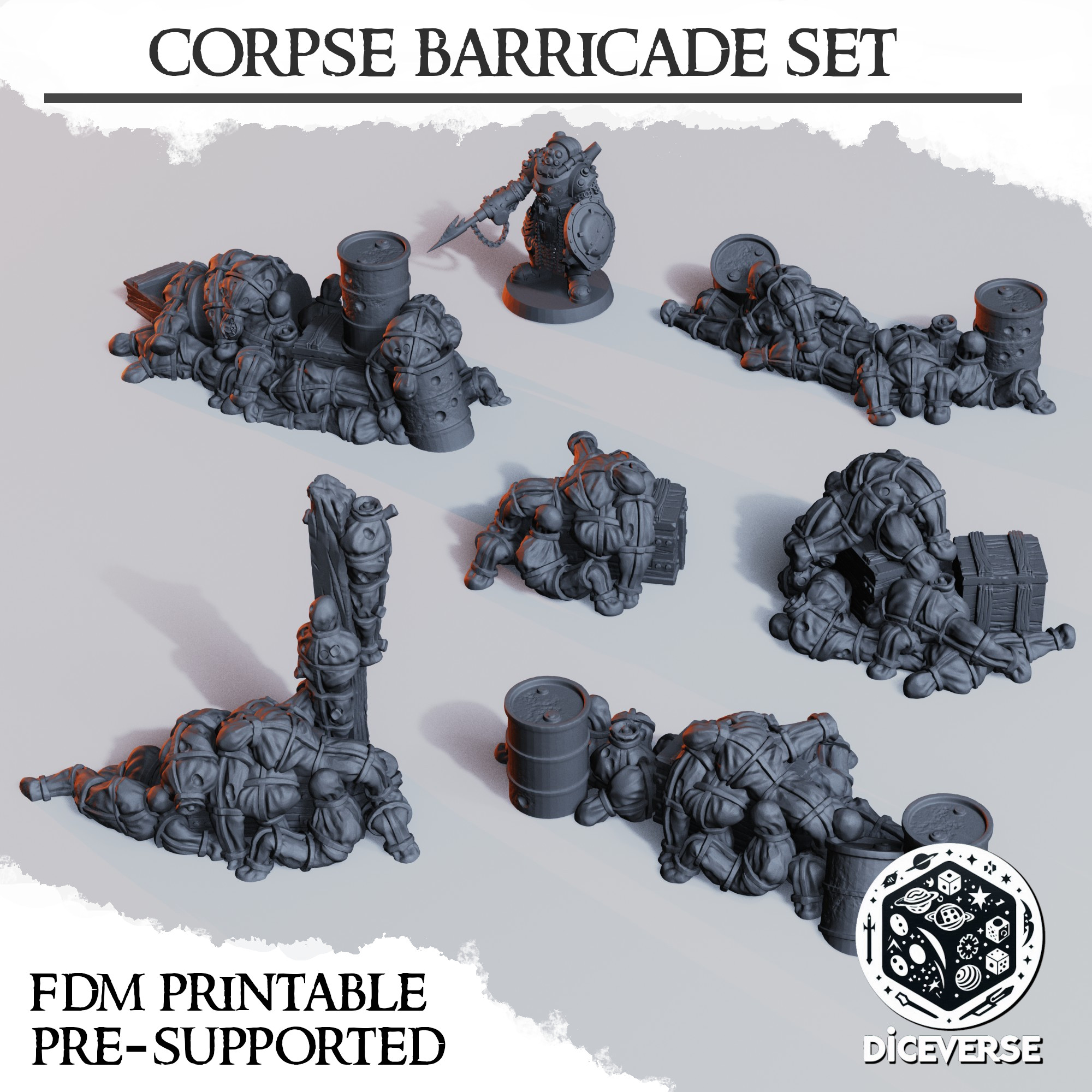 Corpse Barricade Set by Diceverse - Trench Crusade Terrain