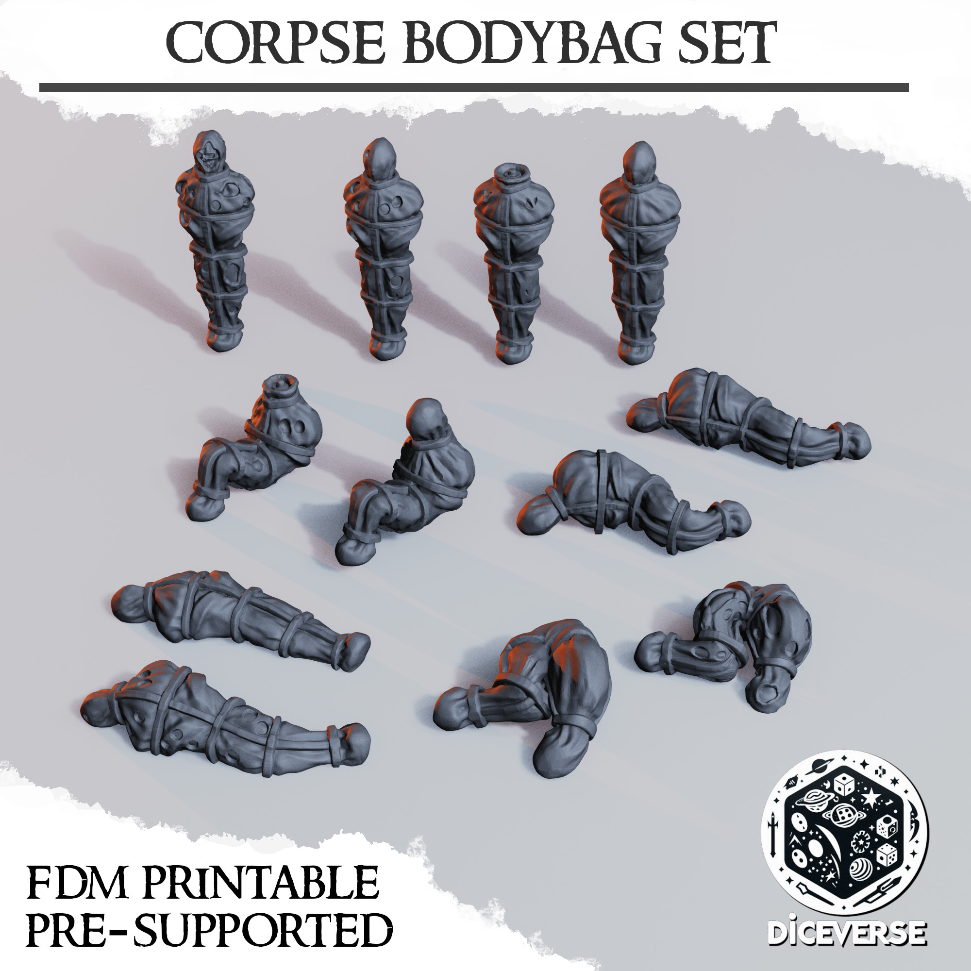 Corpse Bodybag Set by Diceverse - Trench Crusade Terrain