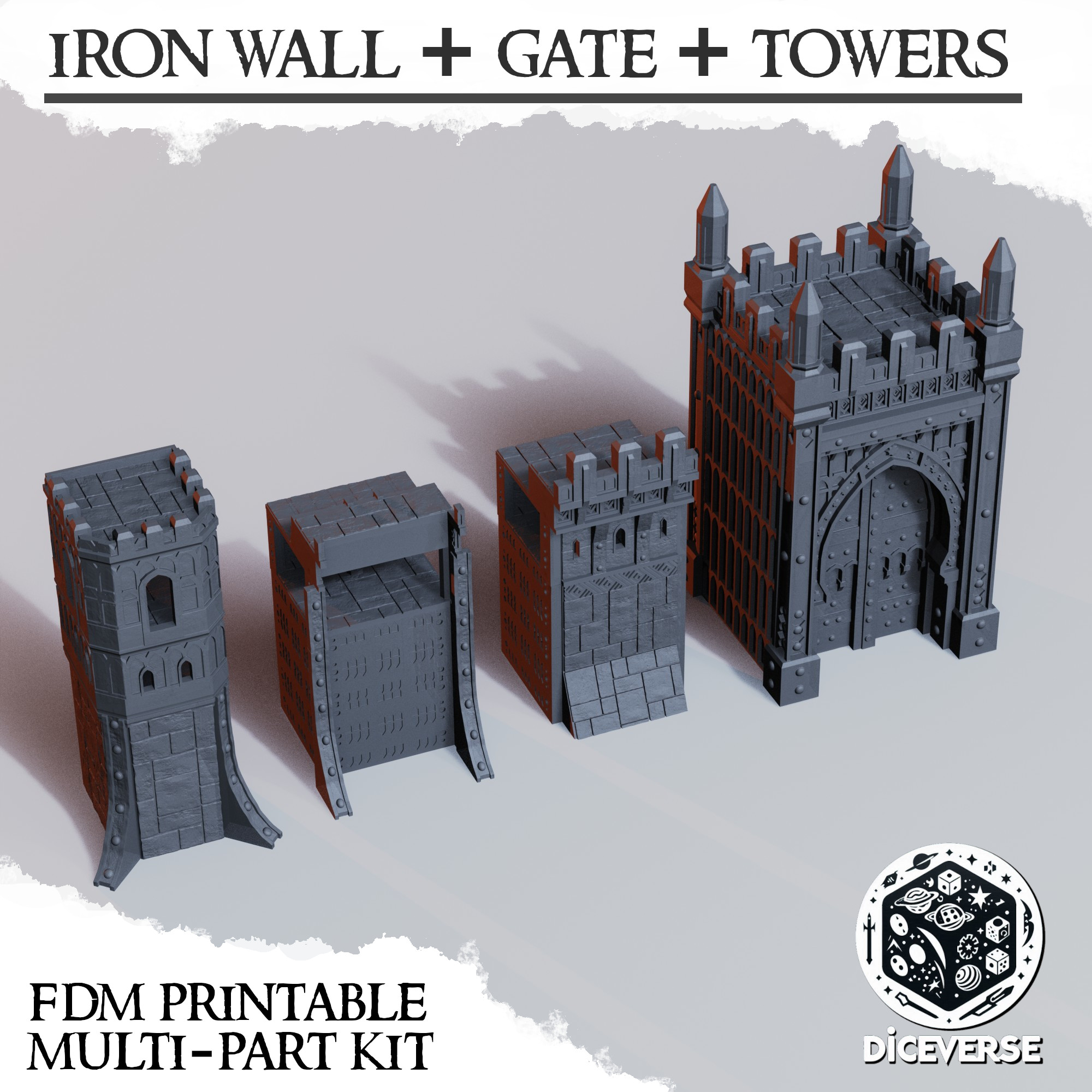 Trench Terrain: Iron Wall by Diceverse - DiceverseTerrain, MiddleEastWall, MiddleEasternWall, Skirmish, SultanateIronWall, SultanateWall, WallTerrain, battlepilgrims, castle, castlewall, ironwall, sultanate, trench, trenchcrusadeterrain, trenchterrain, trenchwarfare, wargaming - Image 3