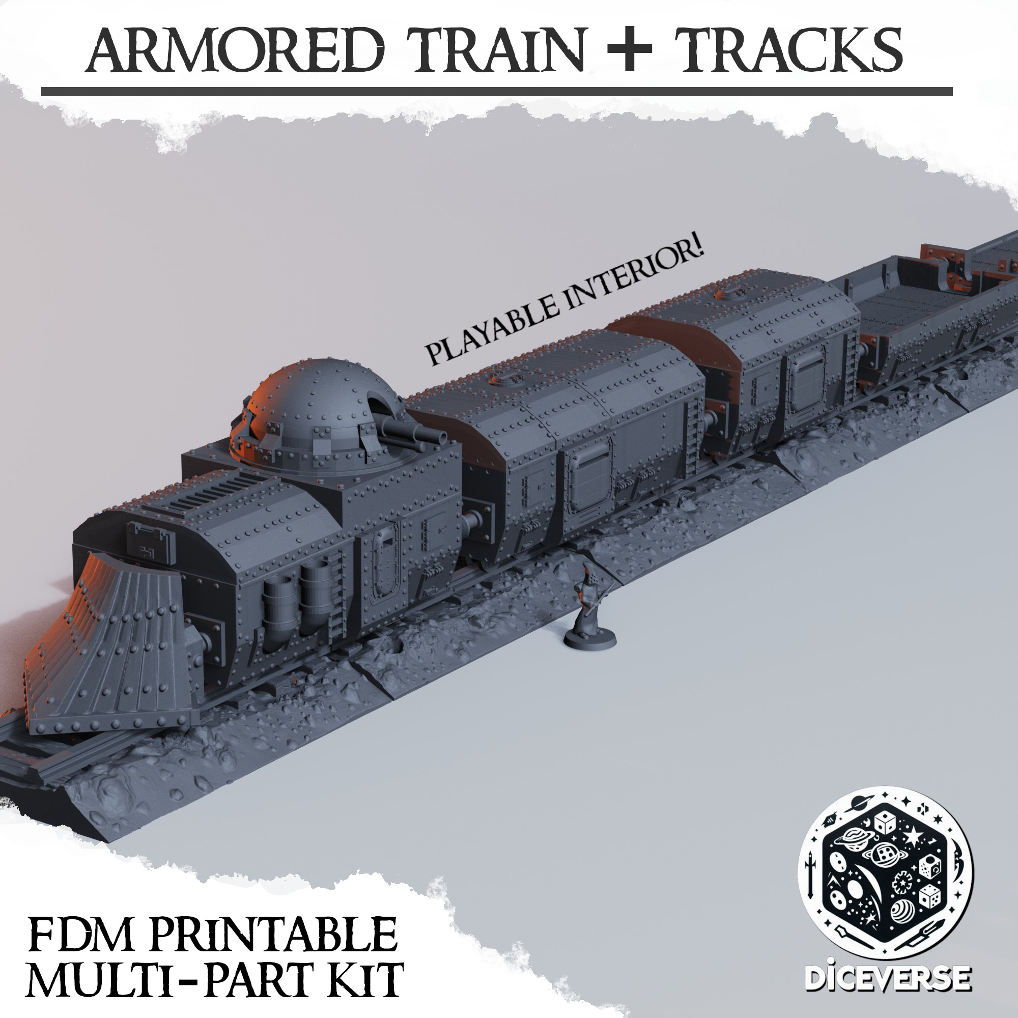 Armored Train by Diceverse - Trench Crusade Terrain