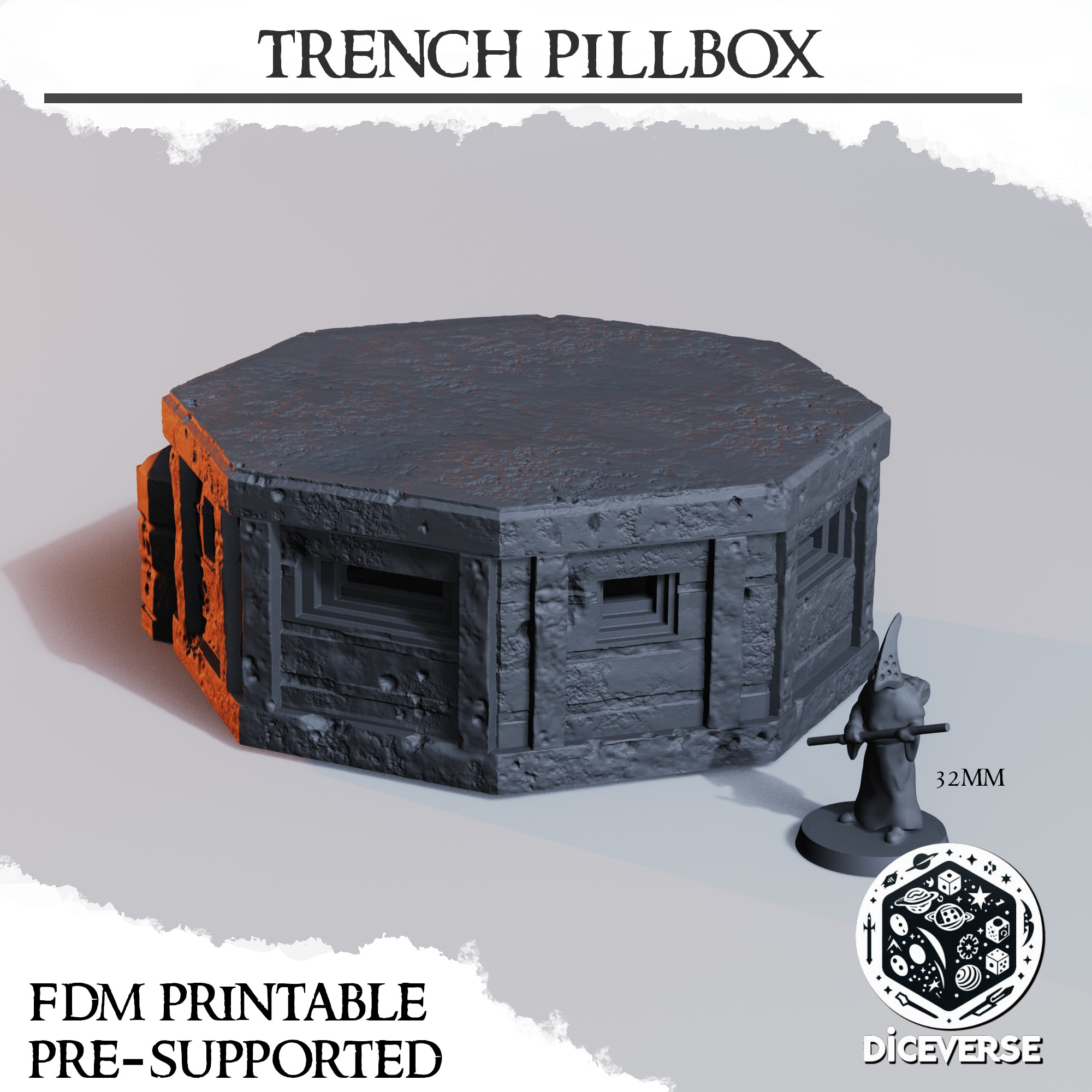 Trench Terrain: Pillbox by Diceverse - Trench Crusade Terrain