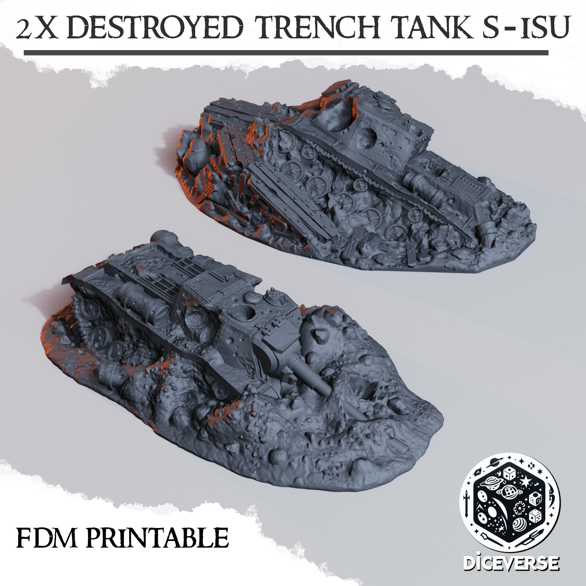 Trench Terrain: Destroyed S-ISU by Diceverse - ISU, ISU-152, battlepilgrims, holycrusade, trench, trenchcrusade, trenchcrusadetank, trenchcrusadeterrain, trenchcrusadevehicle, trenchtank, trenchterrain, trenchvehicle, trenchwar, trenchwarfare, ww2tank - Image 2