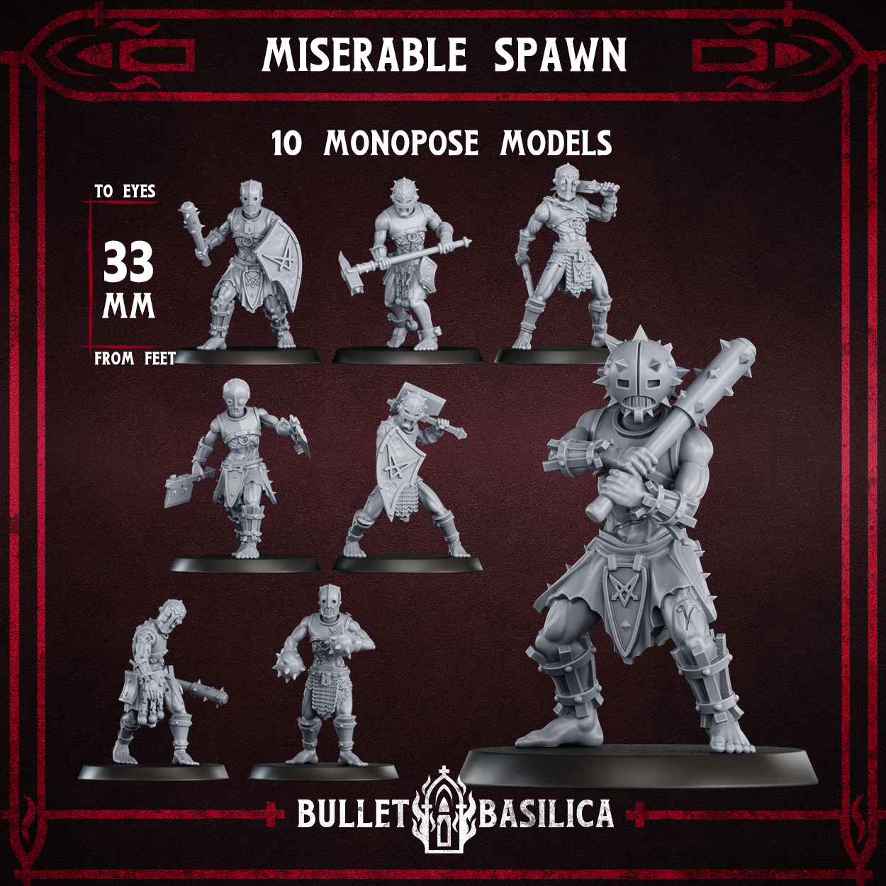 Miserable Spawn (x10) by Bullet Basilica, is a proxy for Wretched, in Court of the Seven Headed Serpent, Heretic Legion.