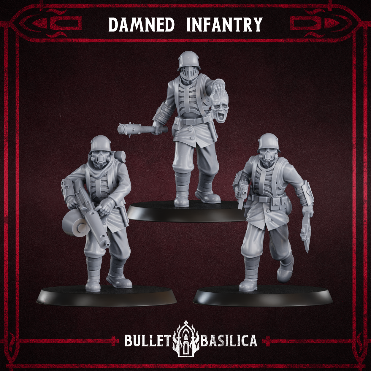 Damned Infantry Squad (x10) - Trench Crusade STL file - Image 4