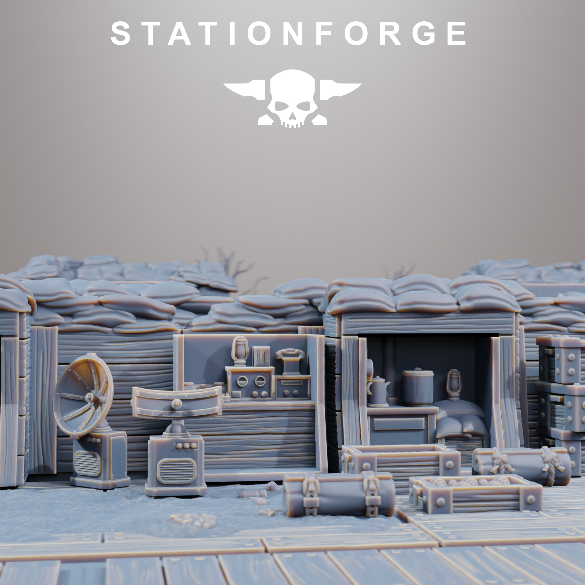GrimGuard Trench Terrain by Station Forge - fantasy, miniature, sci-fi, scifi, terrain, war, warfare, wargaming, world, ww2 - Image 3