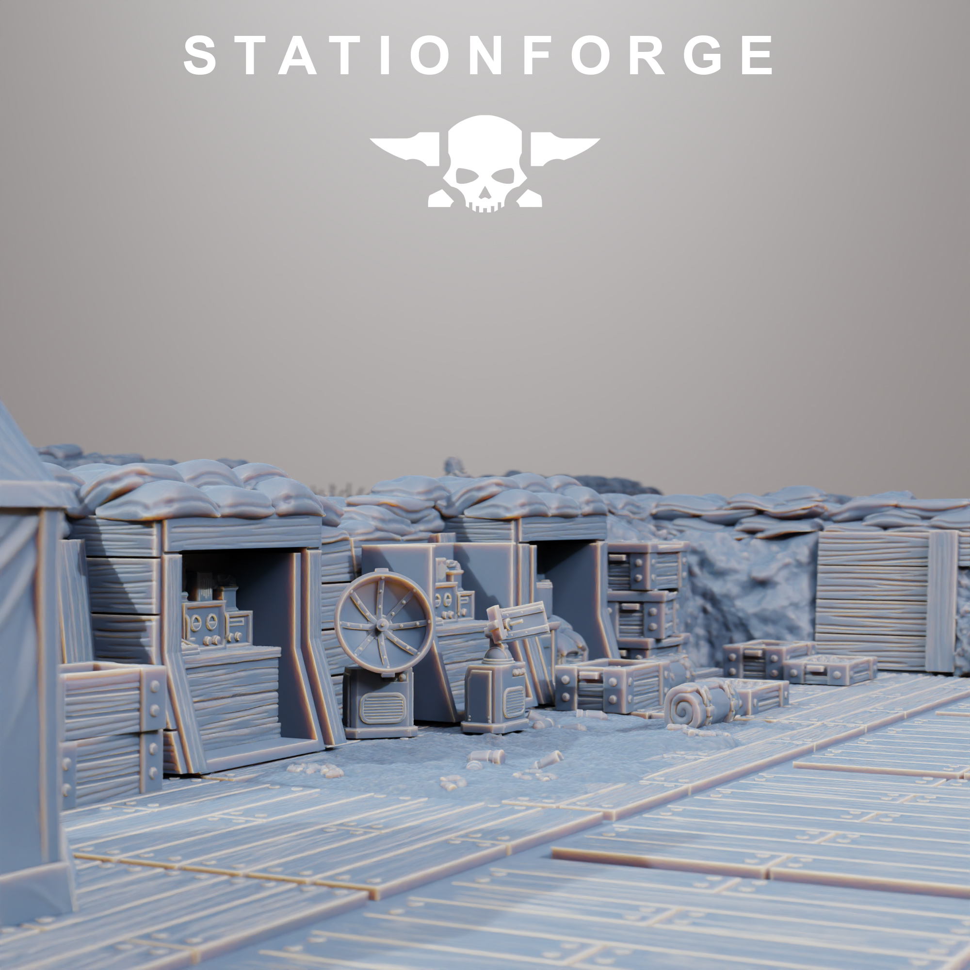GrimGuard Trench Terrain by Station Forge - fantasy, miniature, sci-fi, scifi, terrain, war, warfare, wargaming, world, ww2 - Image 5