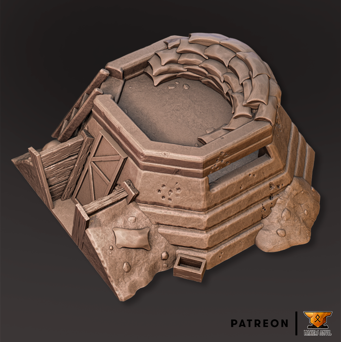 Trenched Battlefield - Bunker by MakersAnvil - Trench Crusade Terrain