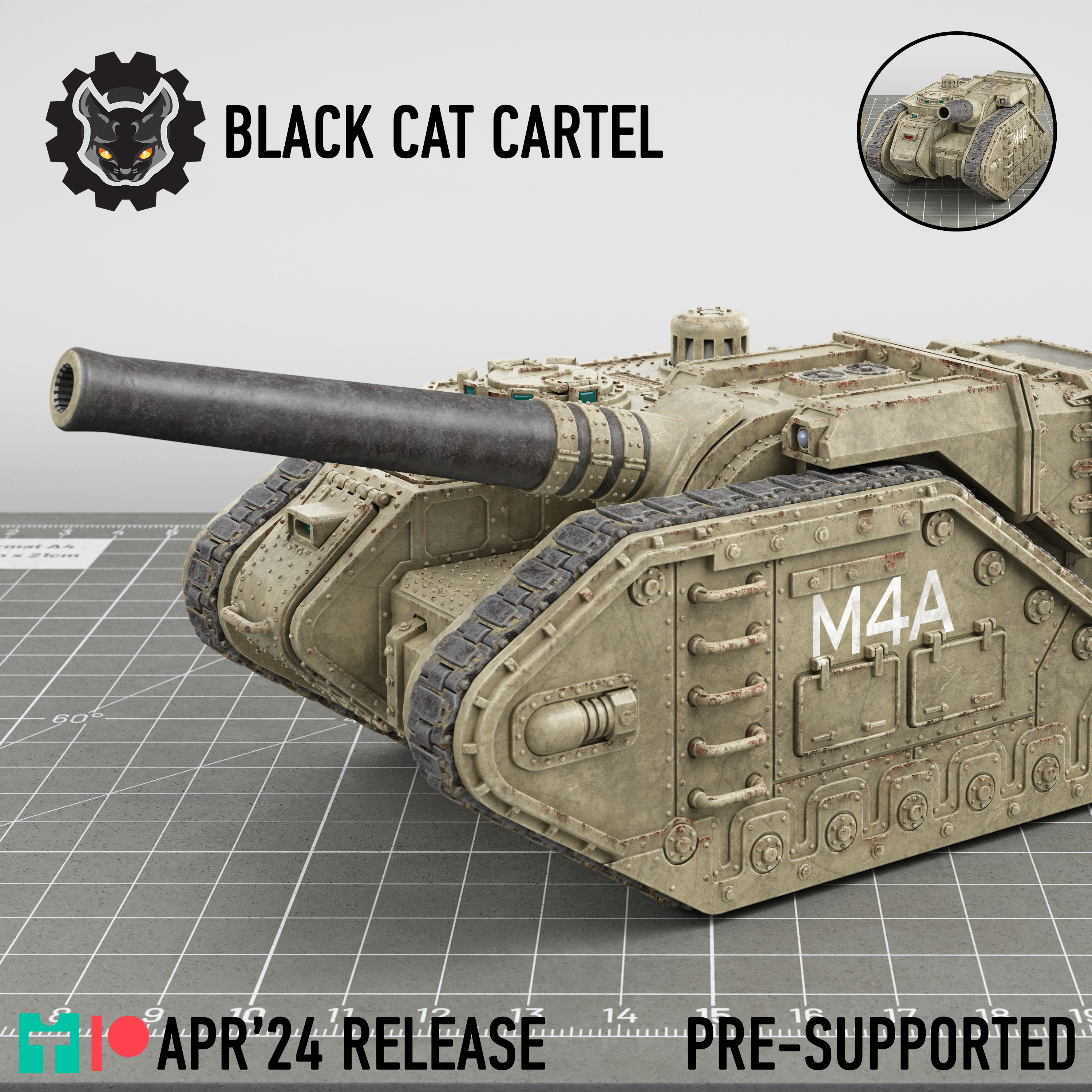 Type-18M4-A/B Self-Propelled Artillery Tank (Type-18 Series) by BlackCatCartel - Trench Crusade Terrain