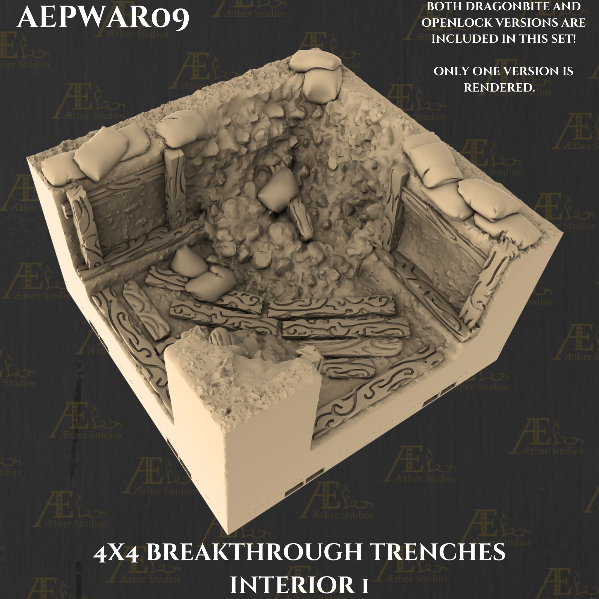 AEPWAR09 - Breakthrough Trenches I by Printerra Studios - Military, army, battle, strategy, terrain, war, warfare, wargames, wargaming, ww2 - Image 2