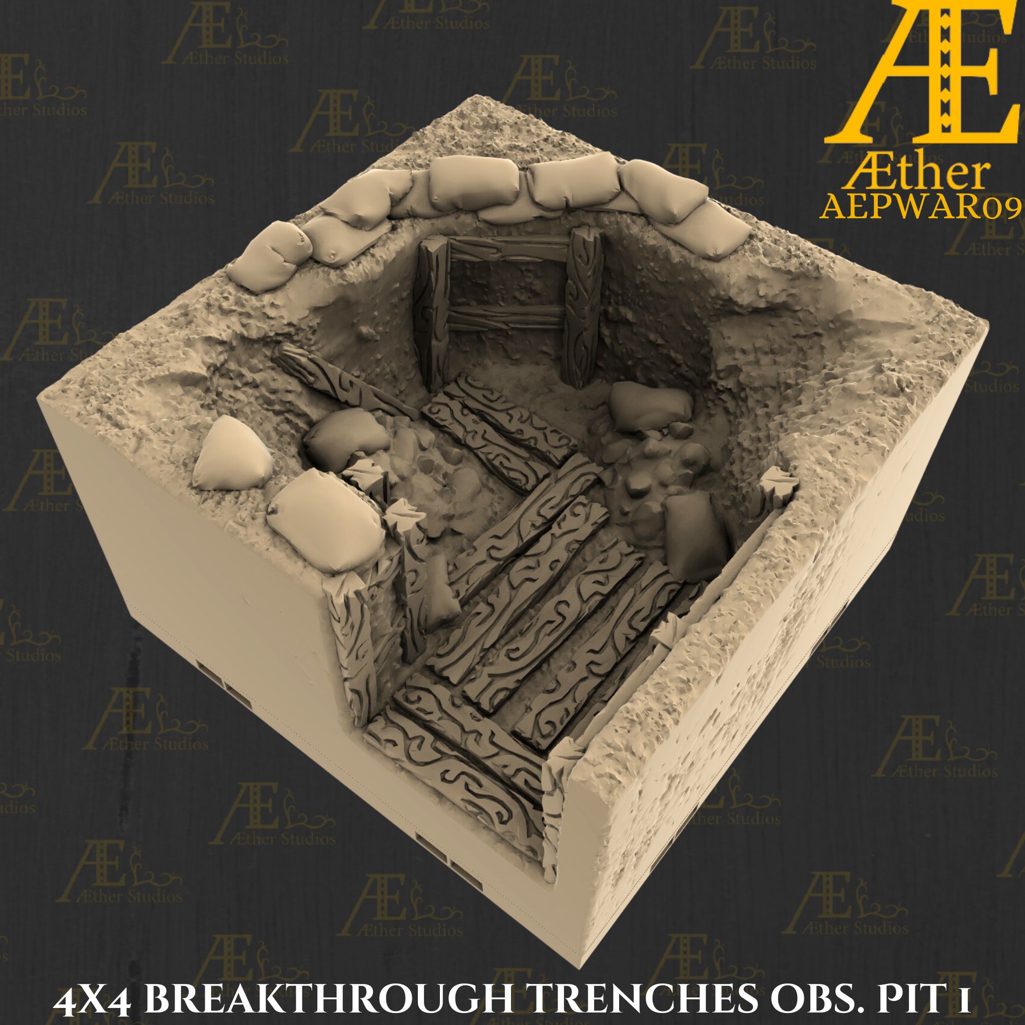 AEPWAR09 - Breakthrough Trenches I by Printerra Studios - Military, army, battle, strategy, terrain, war, warfare, wargames, wargaming, ww2 - Image 4