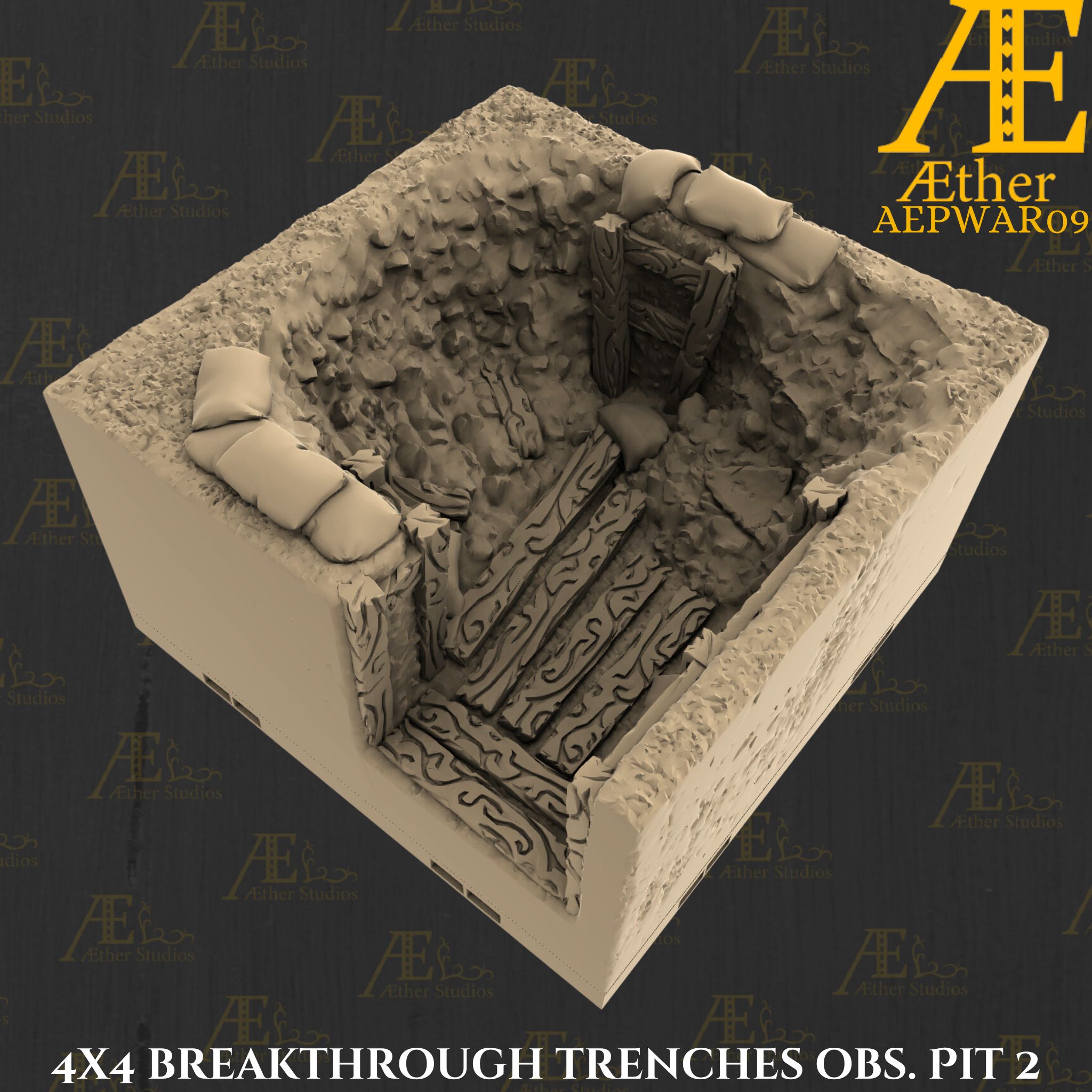 AEPWAR09 - Breakthrough Trenches I by Printerra Studios - Military, army, battle, strategy, terrain, war, warfare, wargames, wargaming, ww2 - Image 5