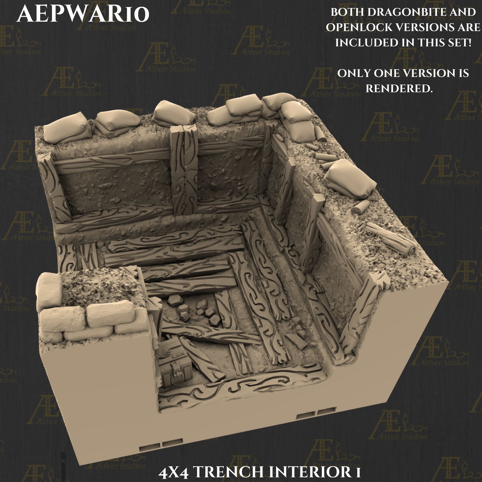 AEPWAR10 - Private, First Class Trenches by Printerra Studios - Combat, Military, army, fantasy, tank, terrain, war, wargame, wargames, ww2 - Image 2