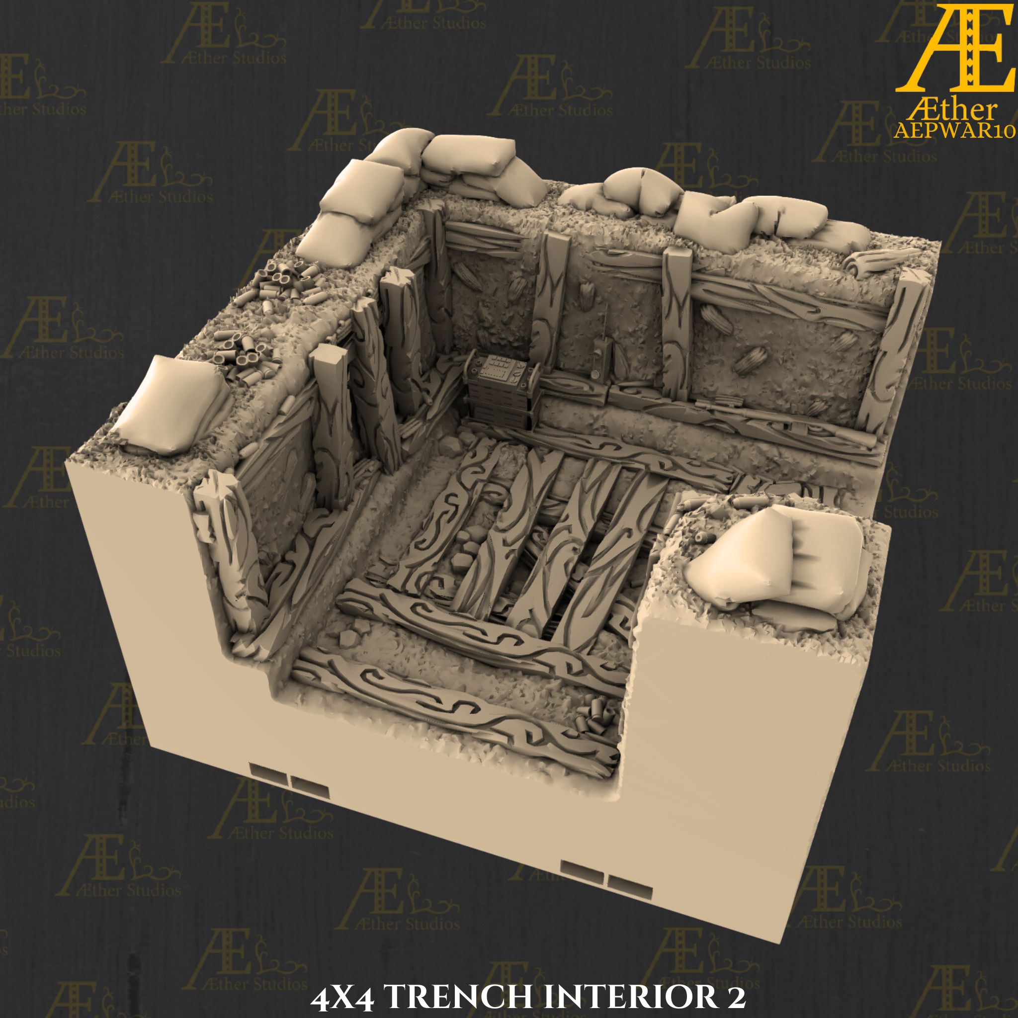 AEPWAR10 - Private, First Class Trenches by Printerra Studios - Combat, Military, army, fantasy, tank, terrain, war, wargame, wargames, ww2 - Image 3