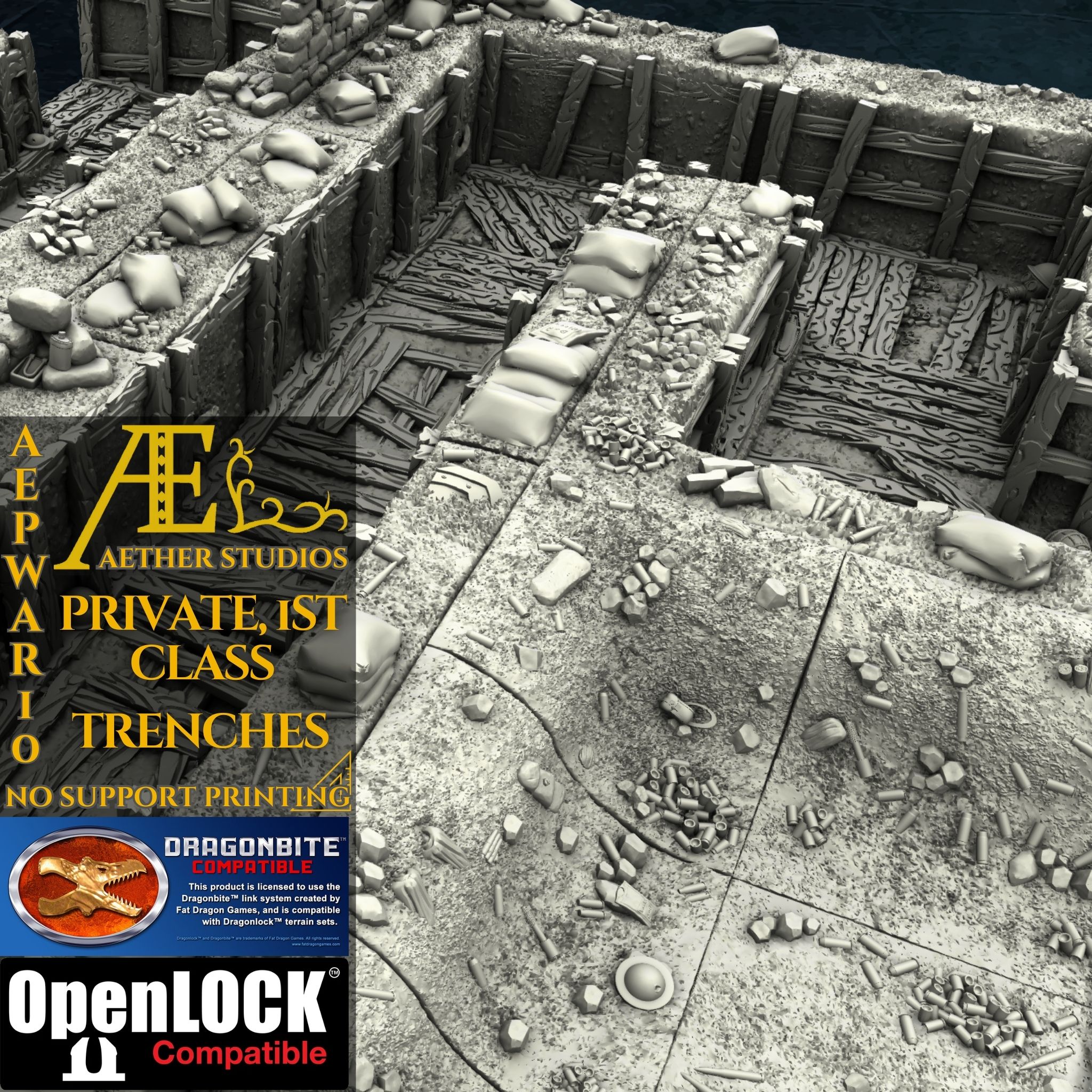 AEPWAR10 - Private, First Class Trenches by Printerra Studios - Trench Crusade Terrain