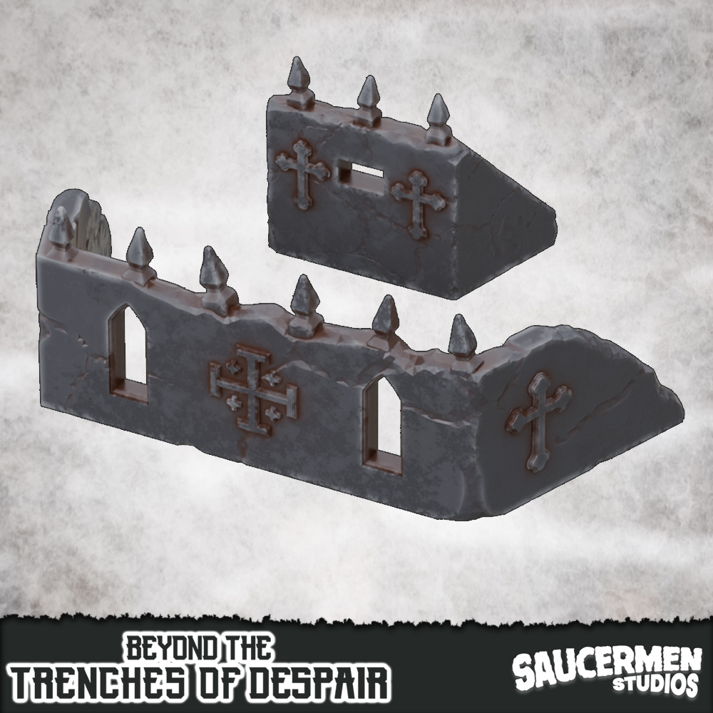 Beyond the Trenches of Despair: Concrete Defences by saucermenstudios - Trench Crusade Terrain
