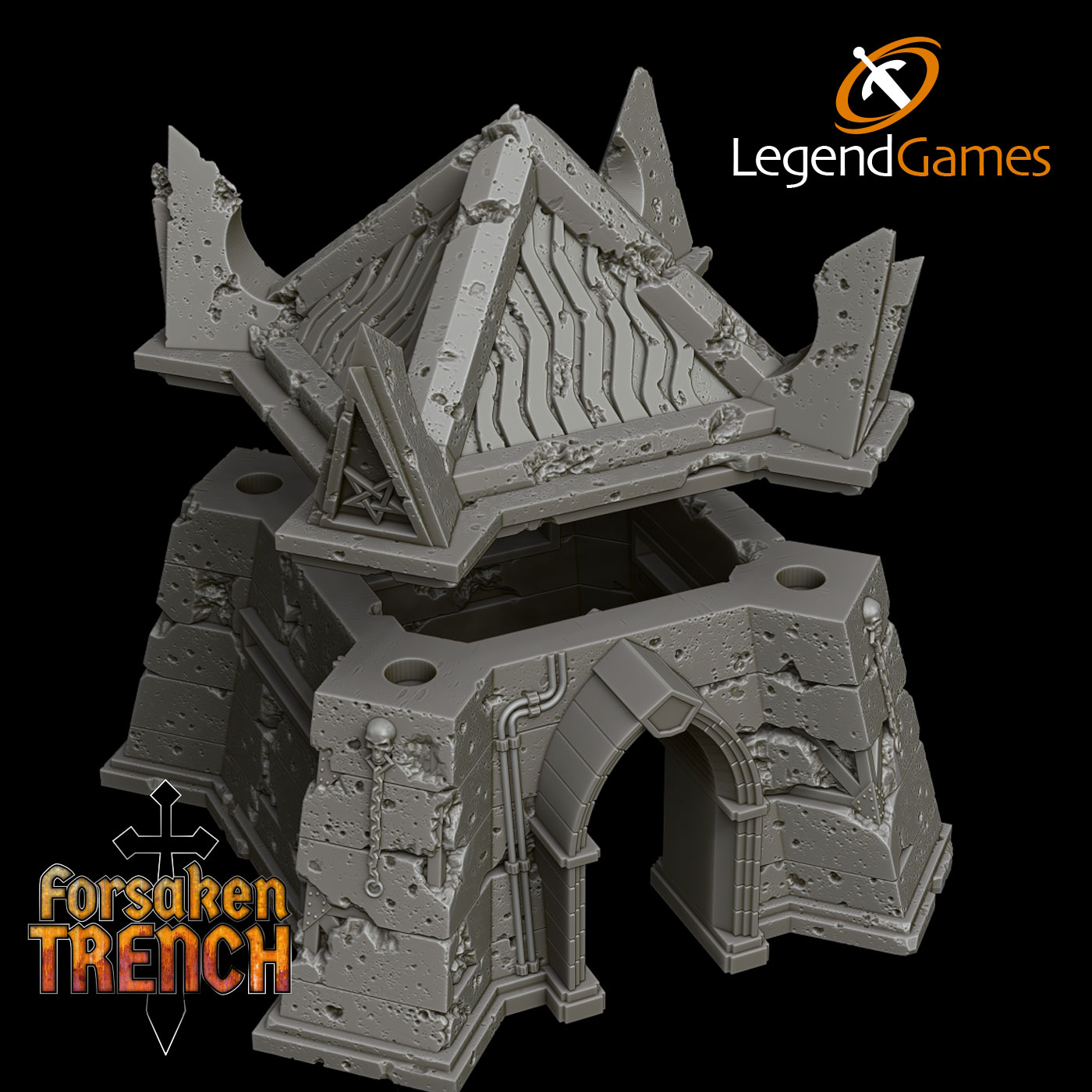 LegendGames Trench Crusade Modular Bunker by LegendGames - Forsaken, battery, emplacement, gothic, horror, scenery, sci-fi, tabletop, terrain, trench - Image 4