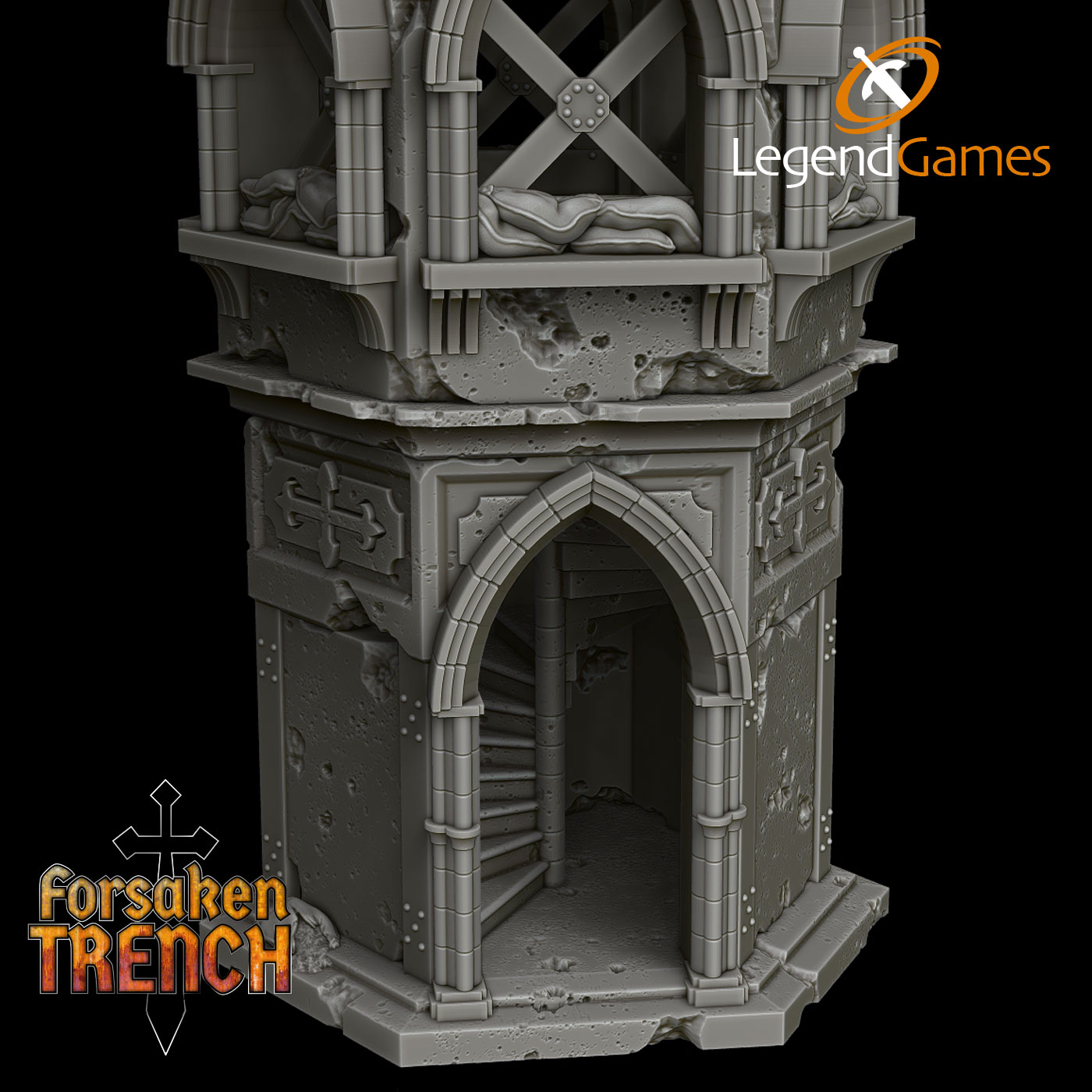 LegendGames Battlefield Bell Tower for Trench Crusade by LegendGames - Forsaken, TTRPG, gothic, grimdark, rpg, scenery, tabletop, terrain, trench, trenches - Image 2