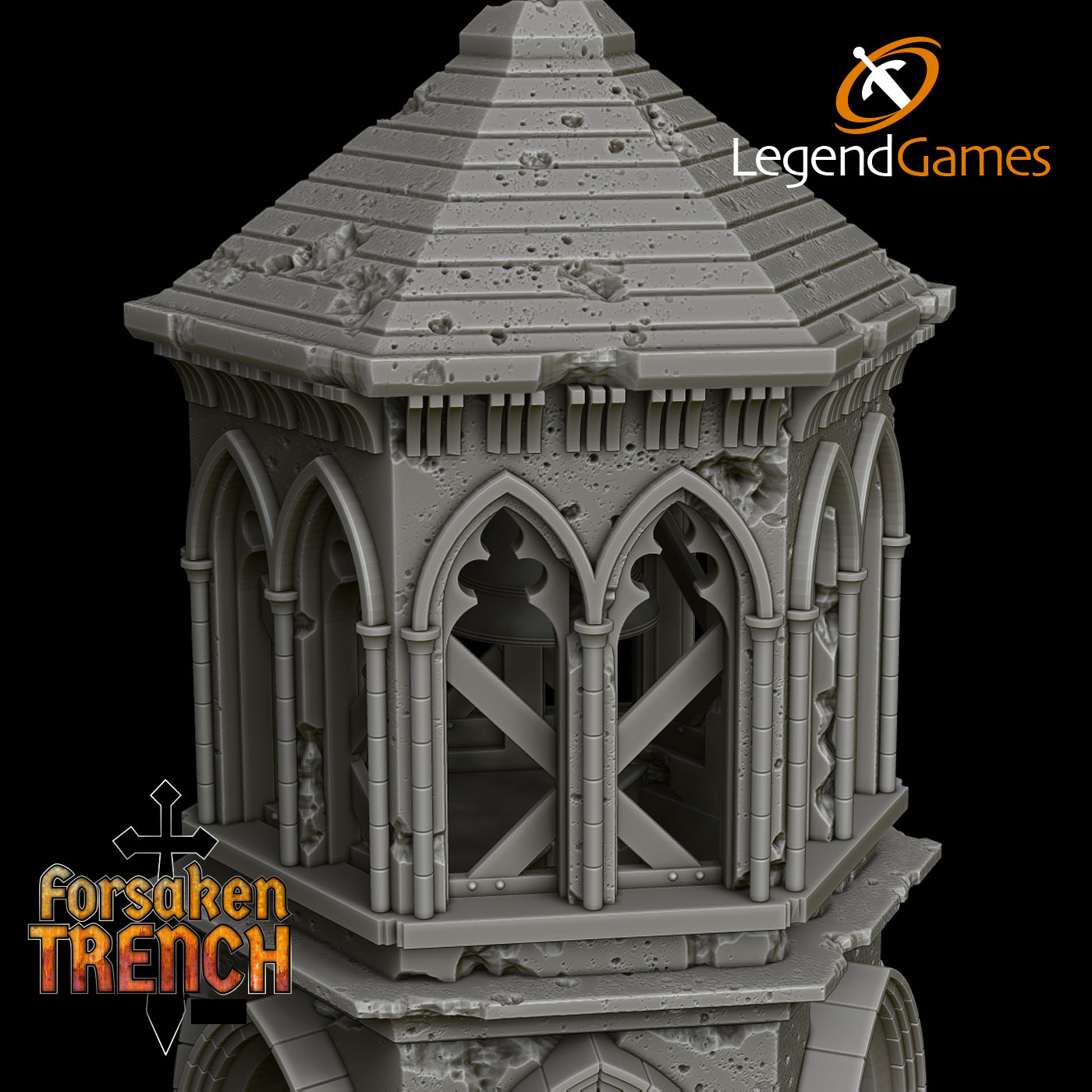 LegendGames Battlefield Bell Tower for Trench Crusade by LegendGames - Forsaken, TTRPG, gothic, grimdark, rpg, scenery, tabletop, terrain, trench, trenches - Image 4