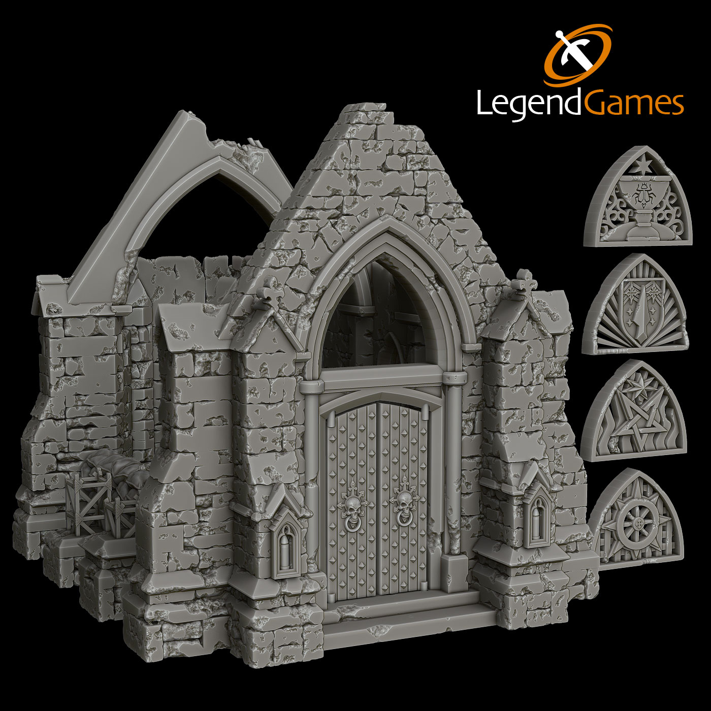 LegendGames Battlefield Chapel for Trench Crusade - terrain accessory by LegendGames - Forsaken, TTRPG, gothic, horror, scenery, tabletop, terrain, tomb, trench, ww1 - Image 2