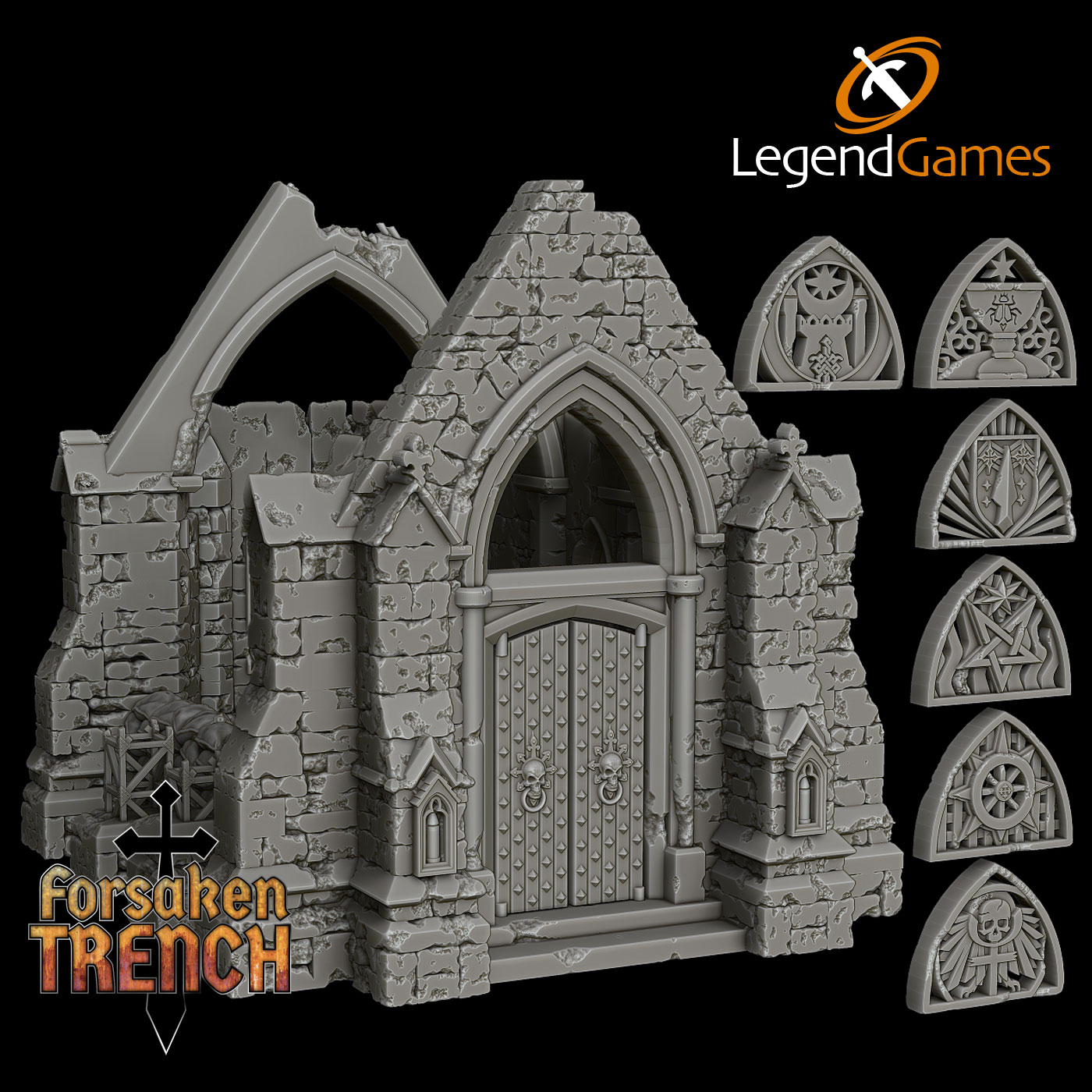 LegendGames Battlefield Chapel for Trench Crusade - terrain accessory by LegendGames - Trench Crusade Terrain