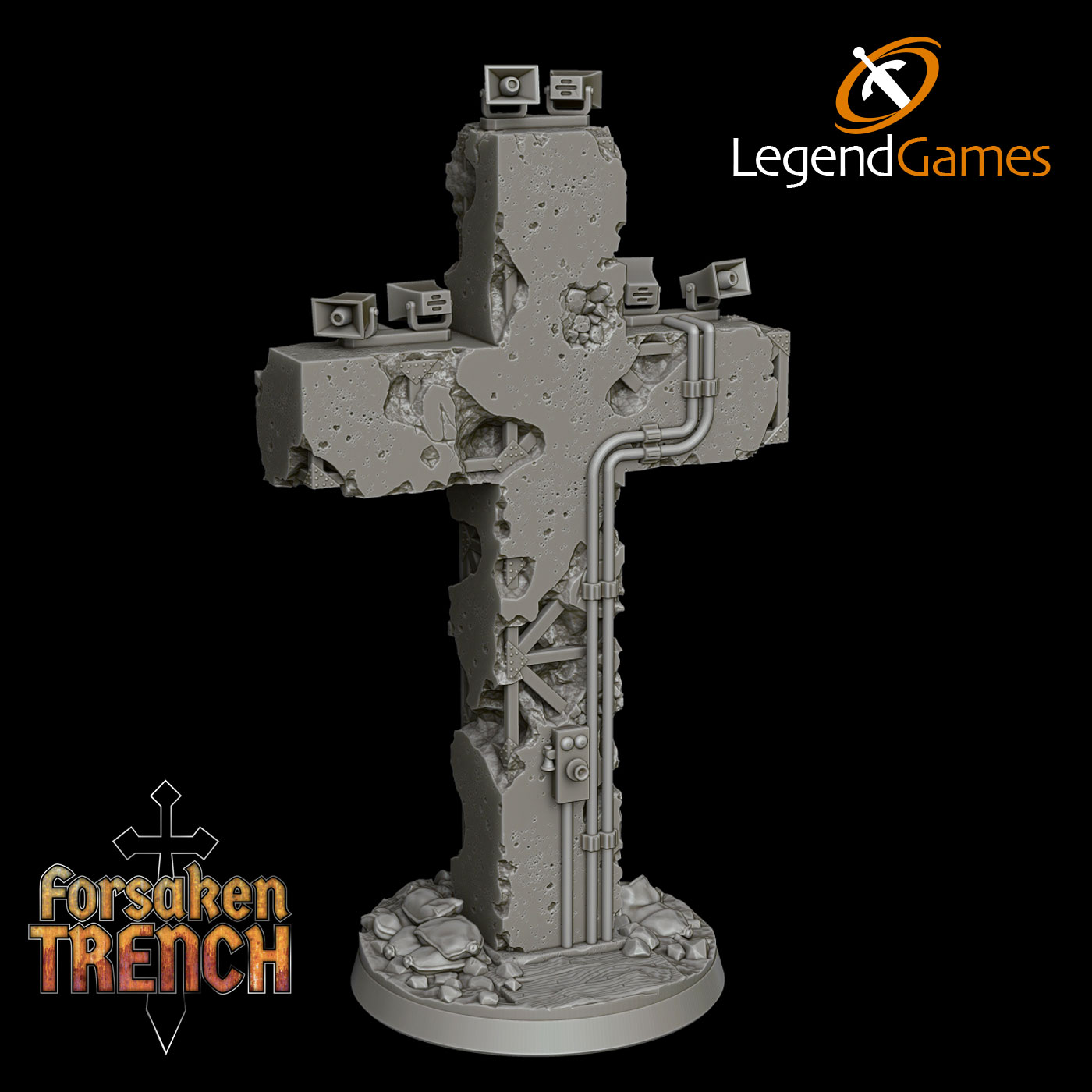 LegendGames Trench Crusade Cross with tannoy speakers - trench terrain by LegendGames - Trench Crusade Terrain
